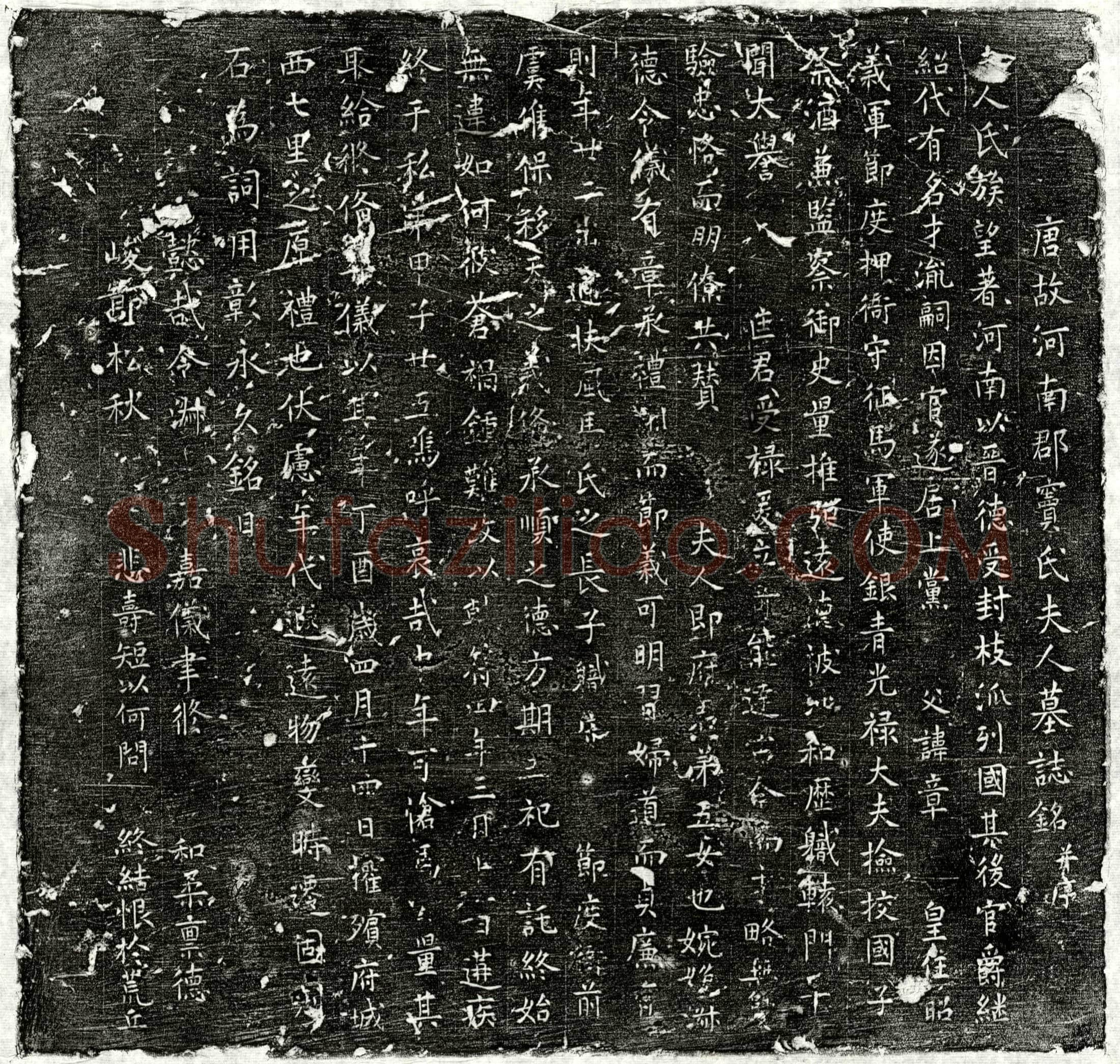唐马君妻窦氏墓誌(唐故河南郡窦氏夫人墓誌铭并序)