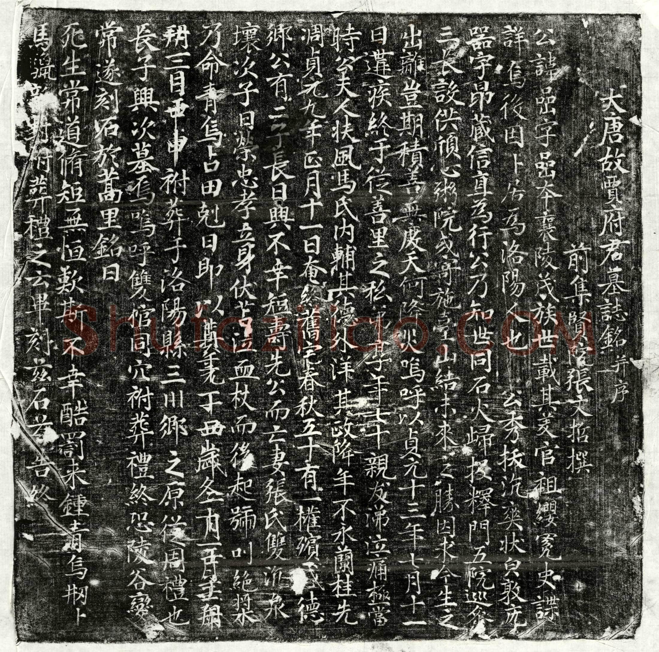 唐贾喦墓誌(大唐故贾府君墓誌铭并序)
