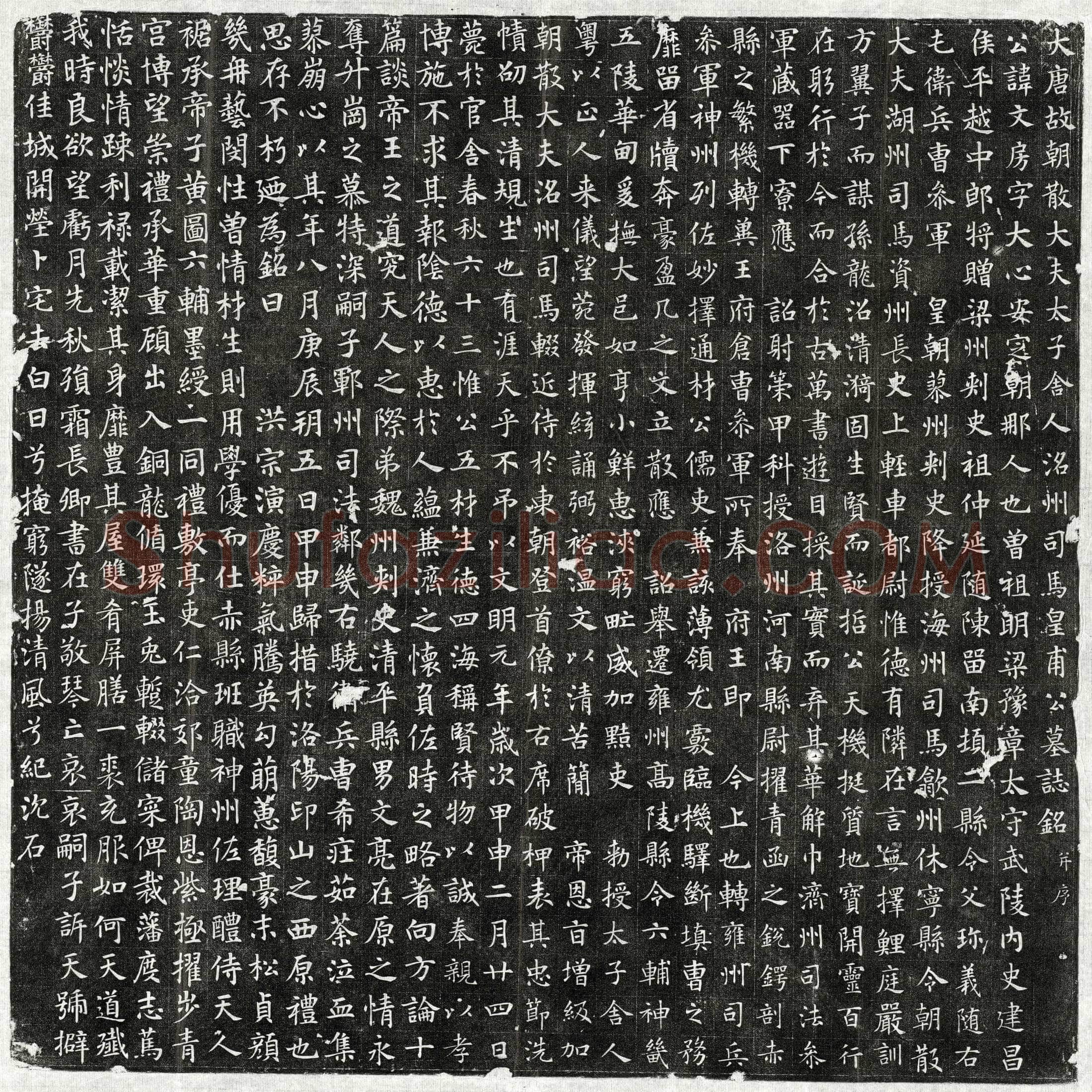 唐皇甫文房墓誌(大唐故朝散大夫太子舍人洺州司马皇甫公墓誌铭并序)