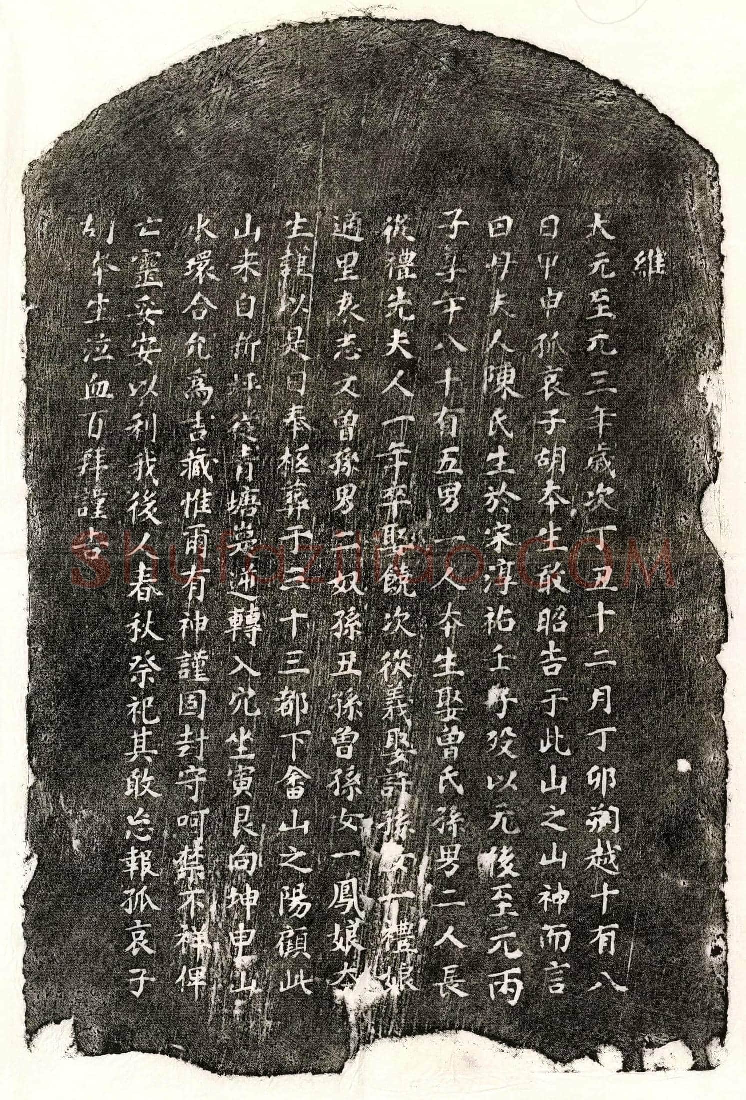 元 胡本生母陈氏 买地券