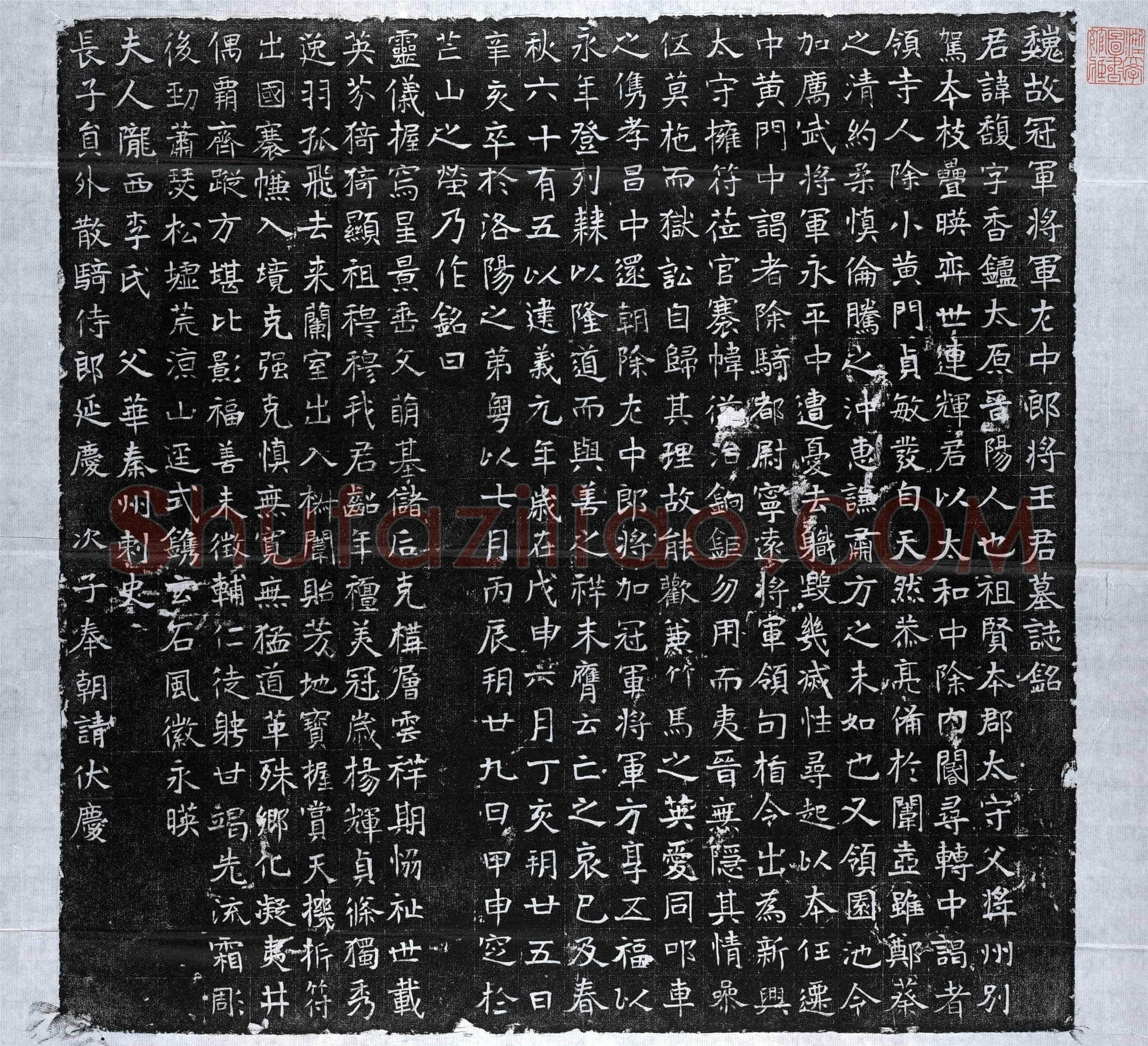 北朝王馥墓誌(魏故冠军将军左中郎将王君墓誌铭)