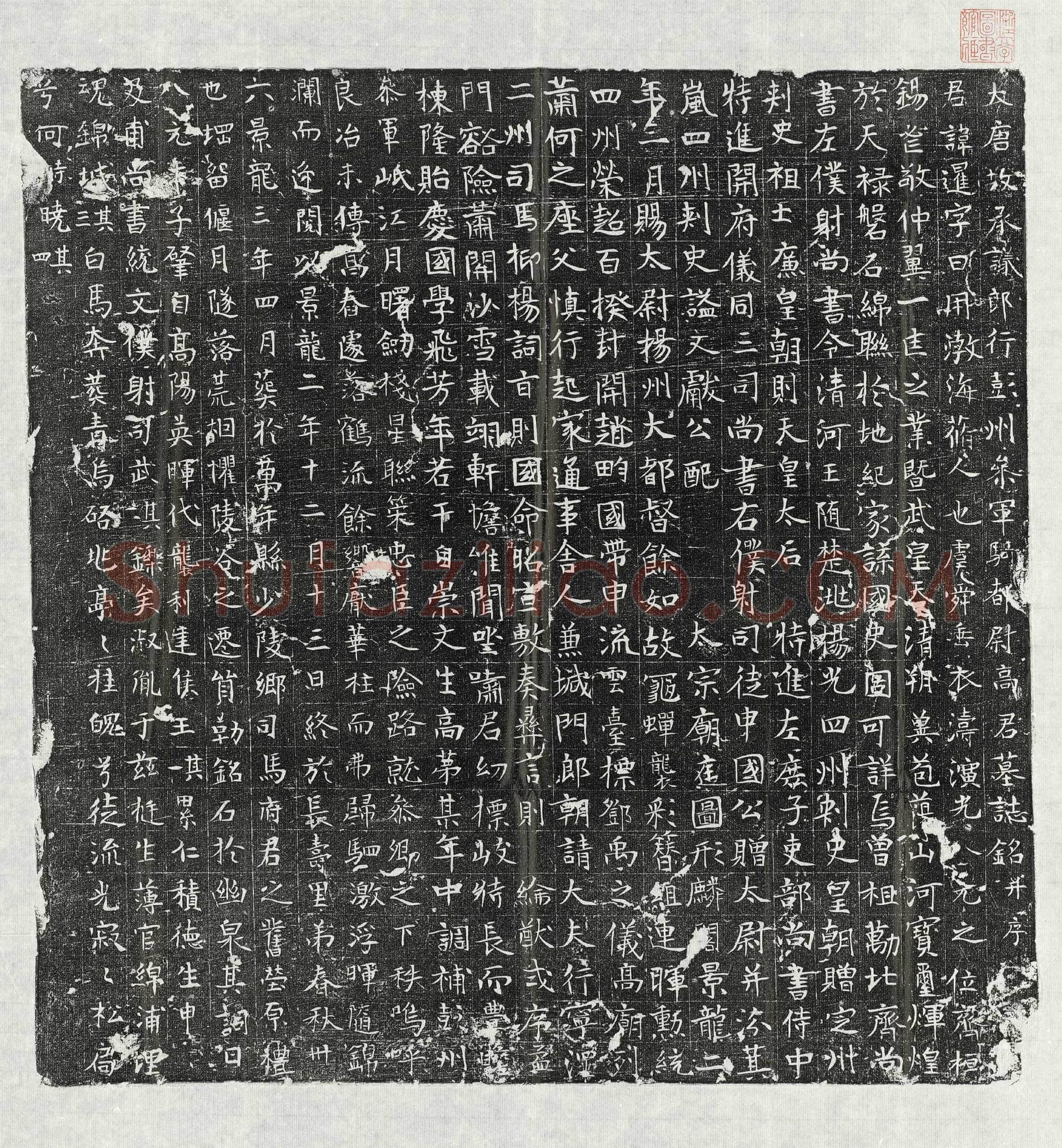 唐高逻墓誌(大唐故承议郎行彭州参军骑都尉高君墓誌铭并序)