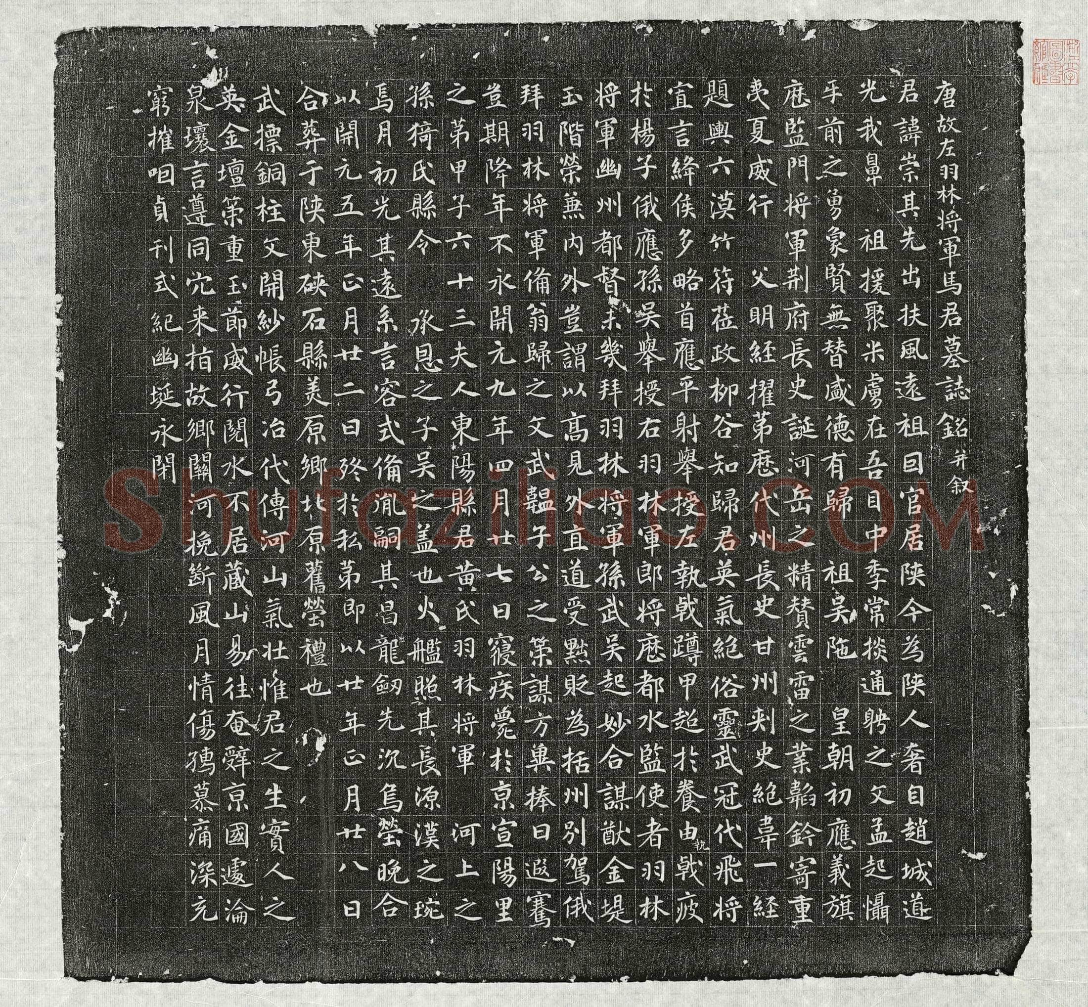 唐马崇墓誌(唐故左羽林将军马君墓誌铭并叙)