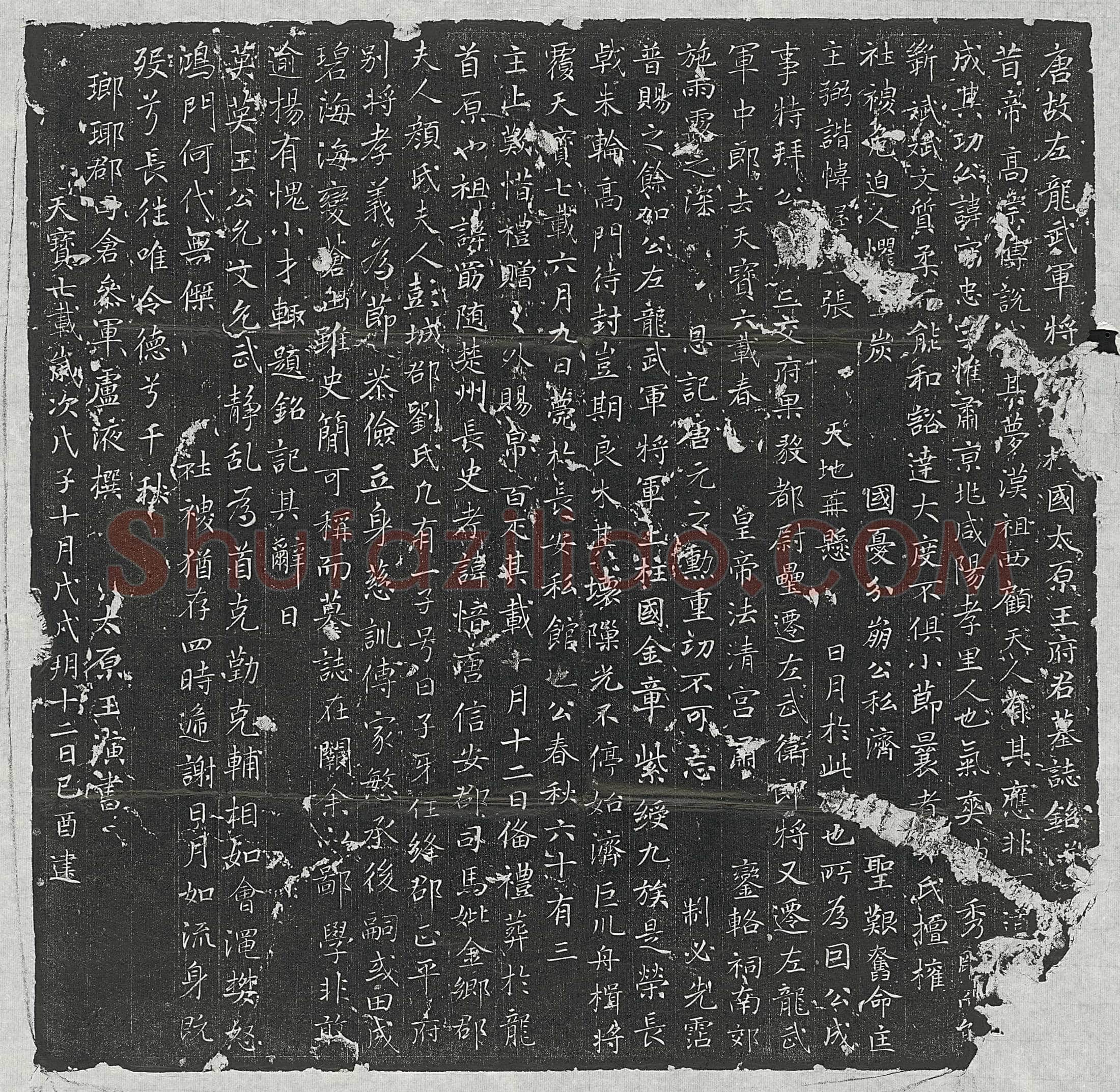唐王守忠墓誌(唐故左龙武军将□□□国太原王府君墓誌铭并□)