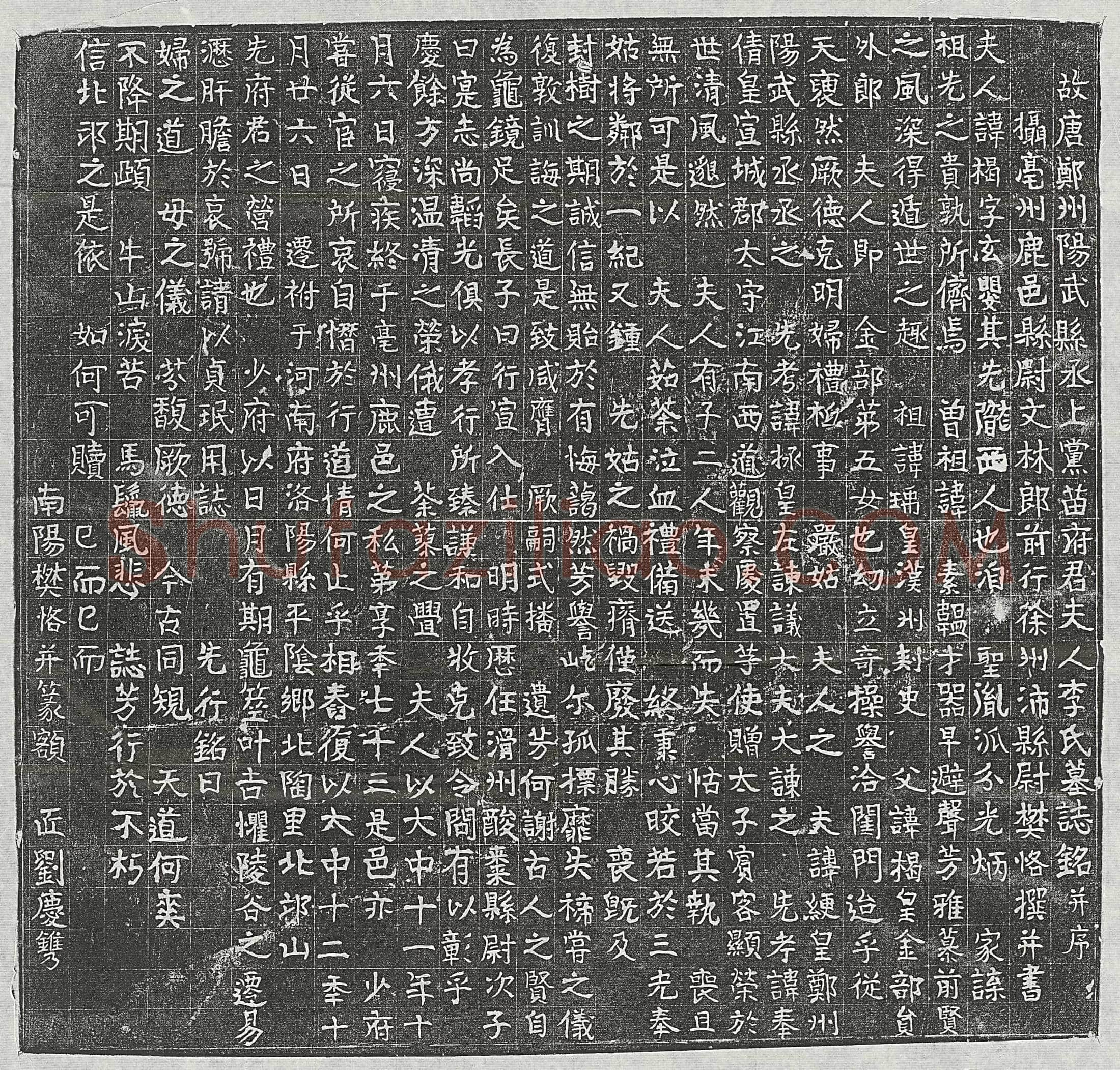 唐苗绠妻李褐墓誌(故唐郑州阳武县丞上党苗府君夫人李氏墓誌铭并序)