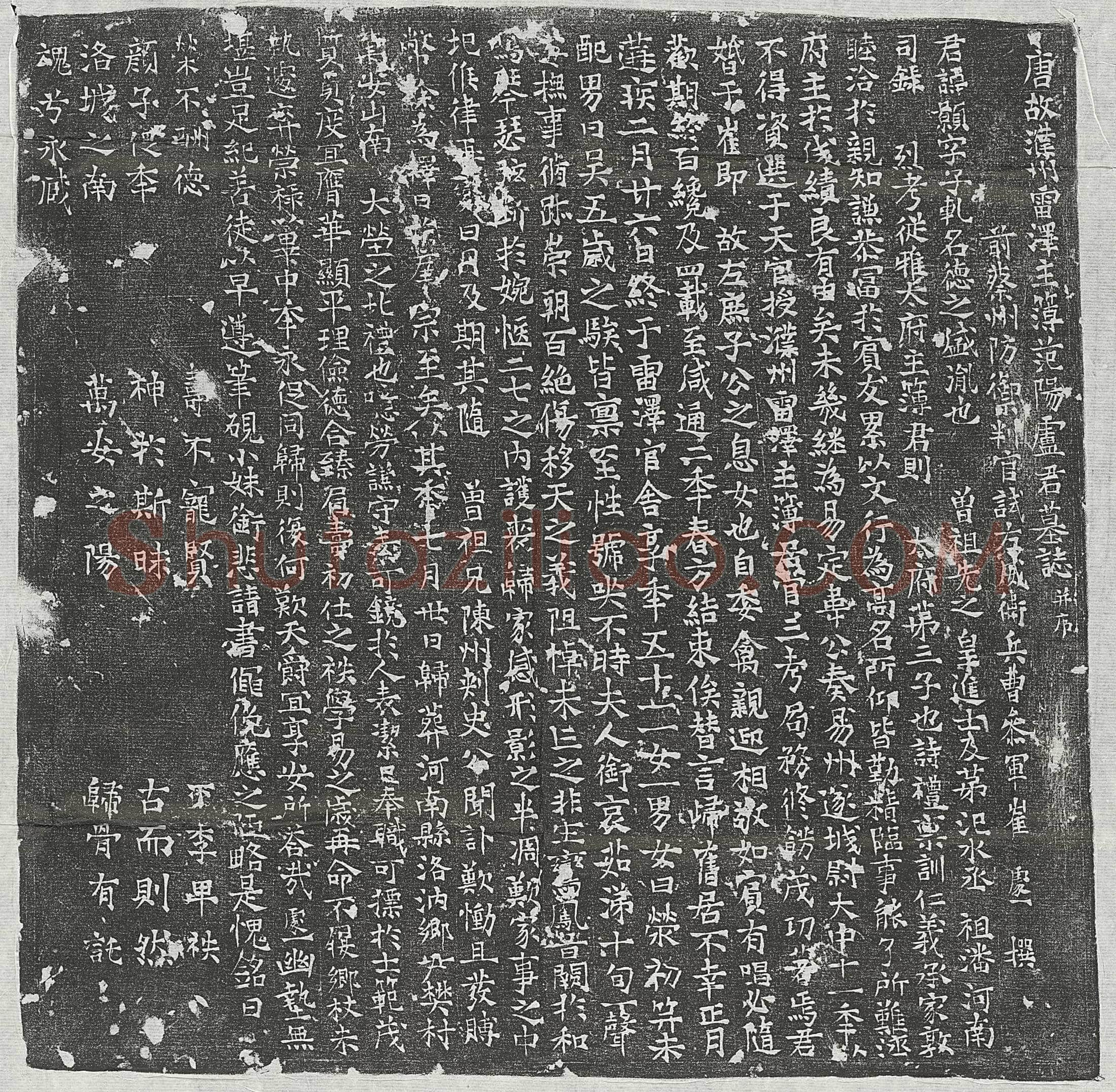 唐卢颢墓誌(唐故濮州雷泽主簿范阳卢君墓誌并序)