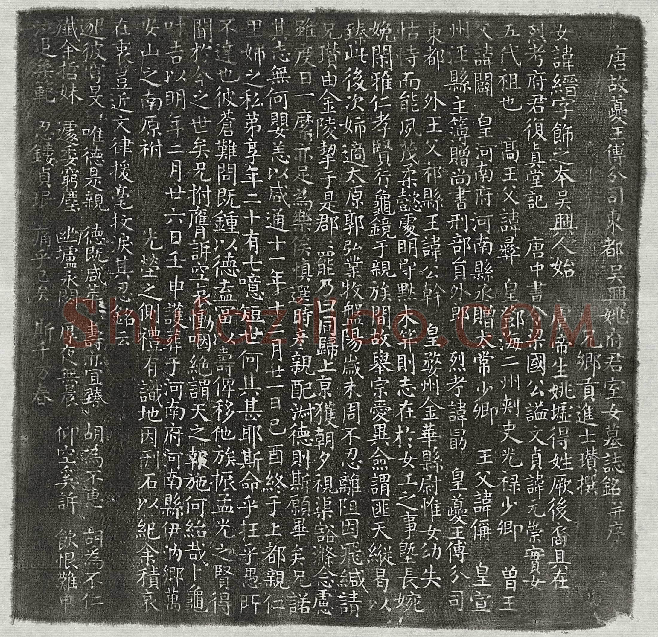 唐姚缙墓誌(唐故夔王傅分司东都吴兴姚府君室女墓誌铭并序)