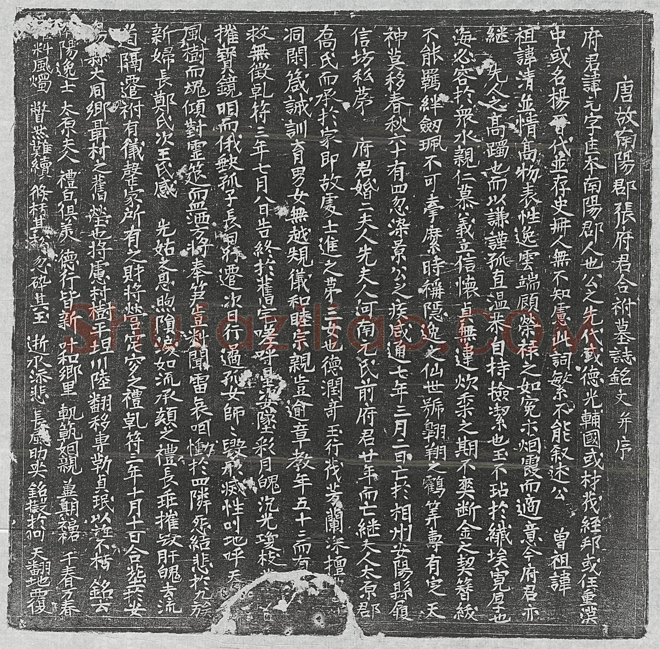 唐张元、张元妻元氏、张元妻乔氏墓誌(唐故南阳郡张府君合祔墓誌铭文并序)