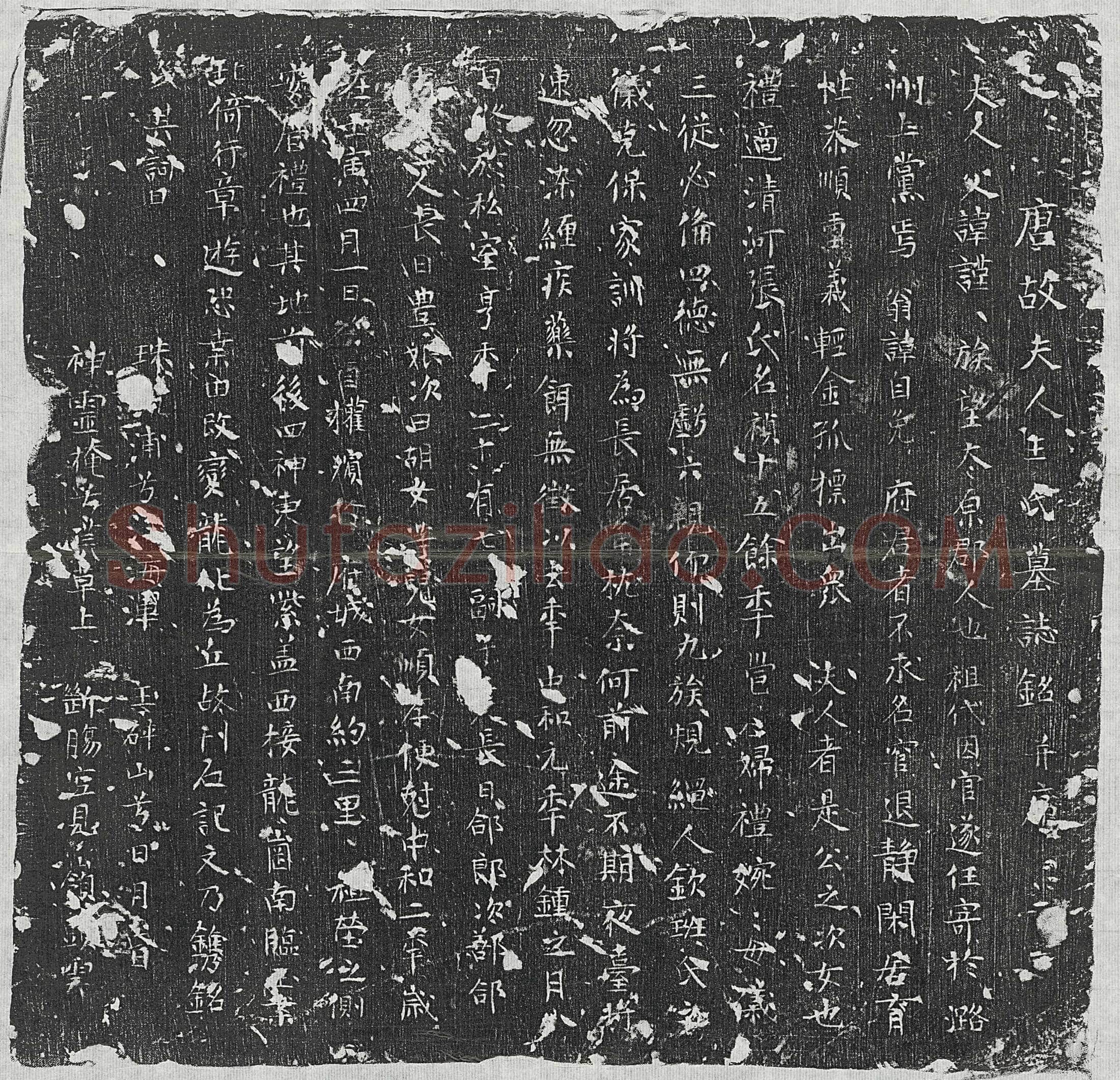 唐张桢妻王氏墓誌(唐故夫人王氏墓誌铭并序)