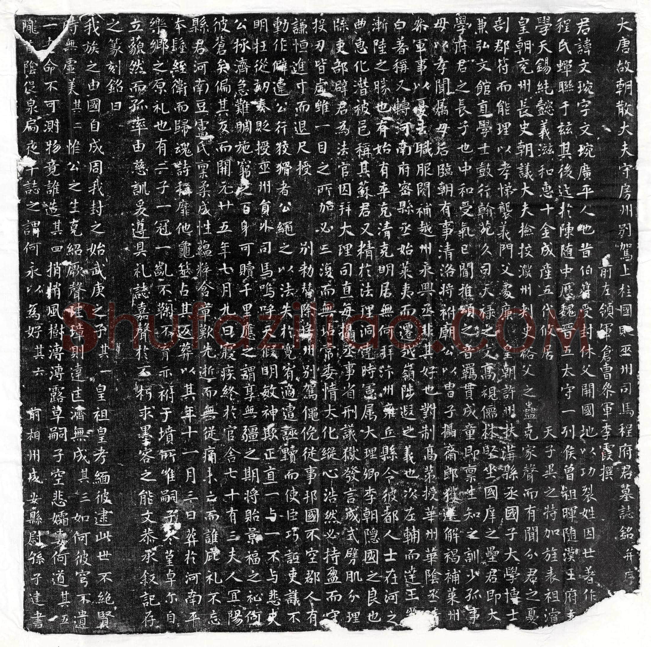 唐程文琬墓誌(大唐故朝散大夫守房州别驾上柱国贬巫州司马程府君墓誌铭并序)
