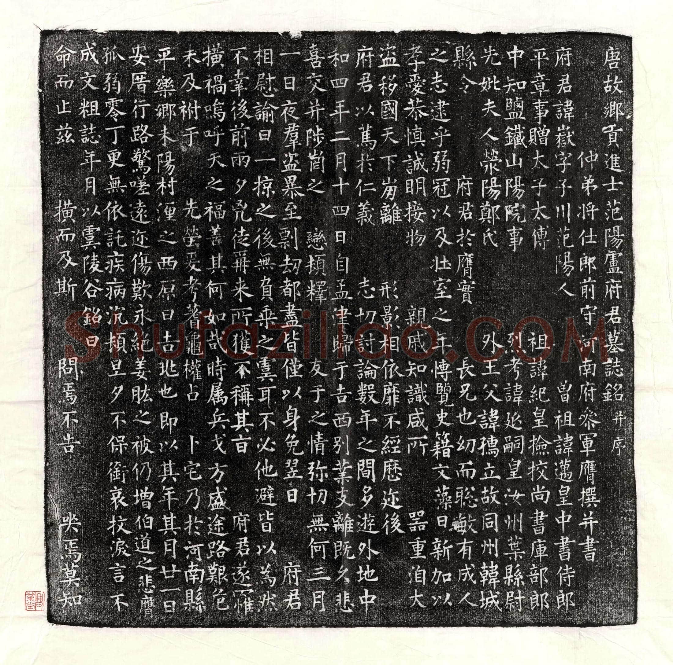 唐卢岳墓誌(唐故乡贡进士范阳卢府君墓誌铭并序)
