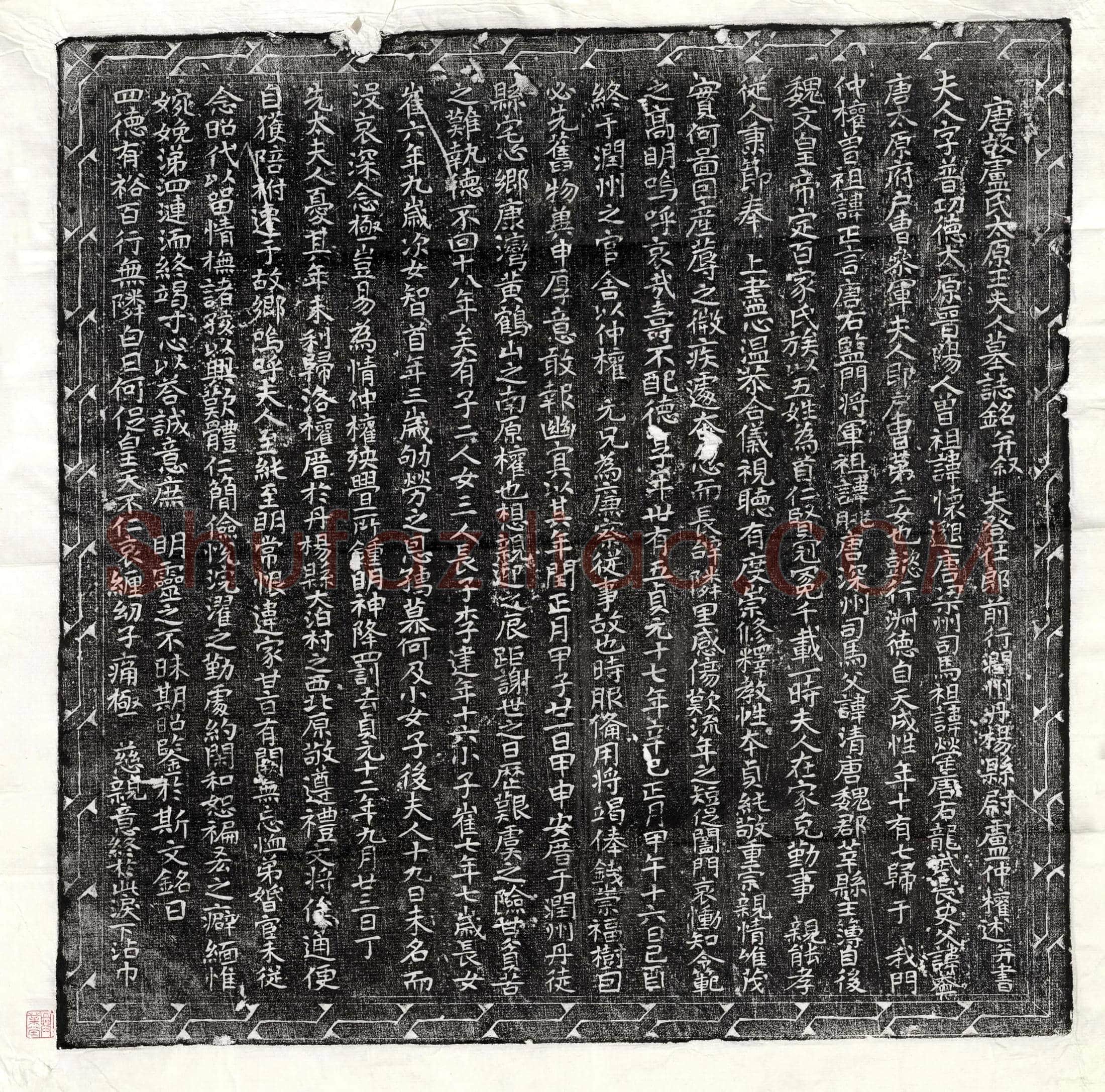 唐卢仲权妻王普功德墓誌(唐故卢氏太原王夫人墓誌铭并叙)