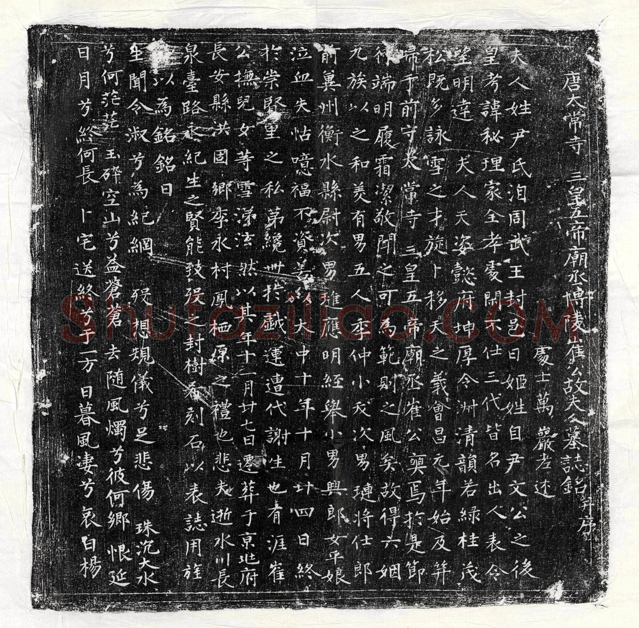 唐崔奭妻尹氏墓誌(唐太常寺三皇五帝庙丞博陵崔公故夫人墓誌铭并序)