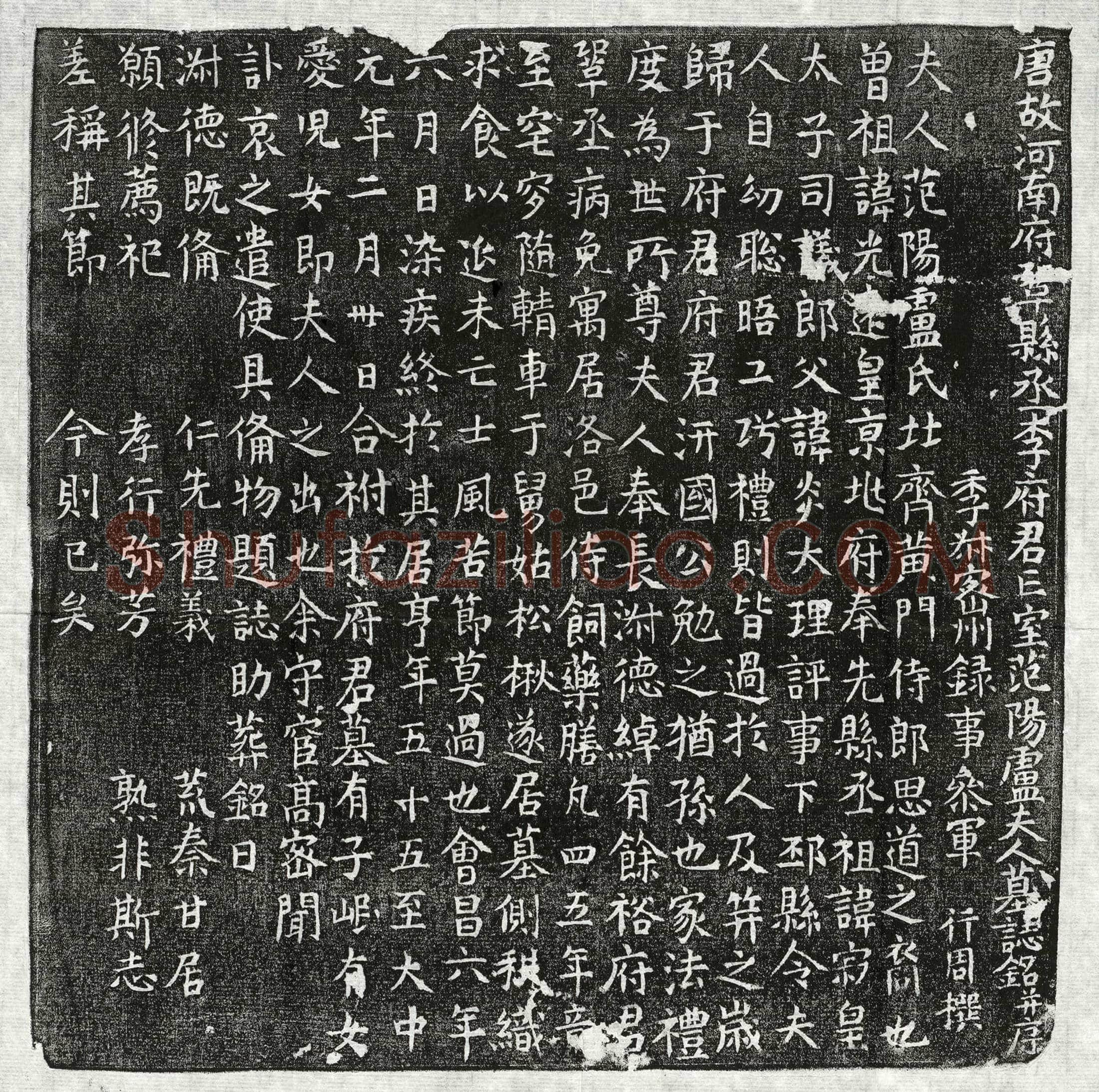 唐李据妻卢氏墓誌(唐故河南府巩县丞李府君亡室范阳卢夫人墓誌铭并序)
