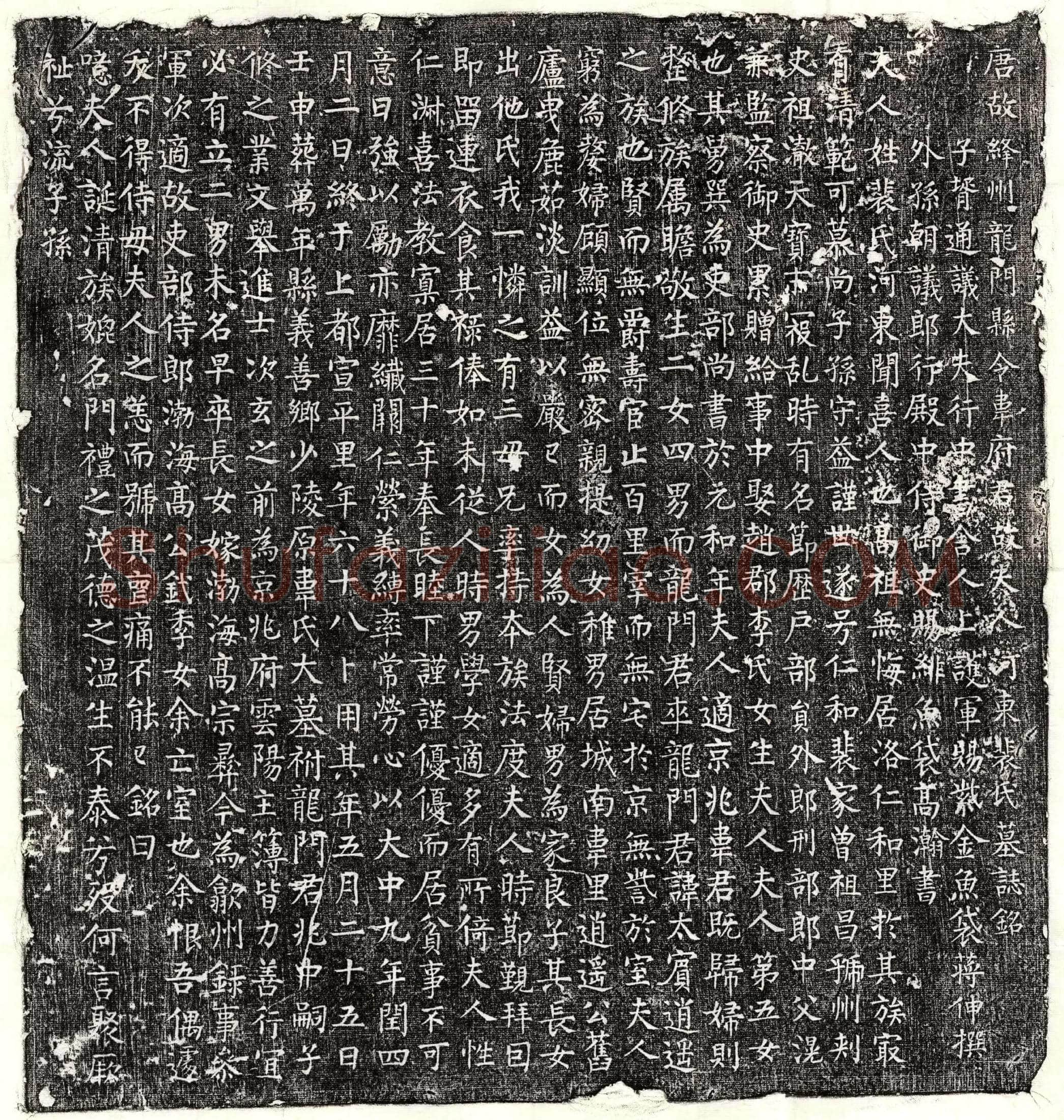 唐韦太宾妻裴氏墓誌(唐故绛州龙门县令韦府君故夫人河东裴氏墓誌铭)