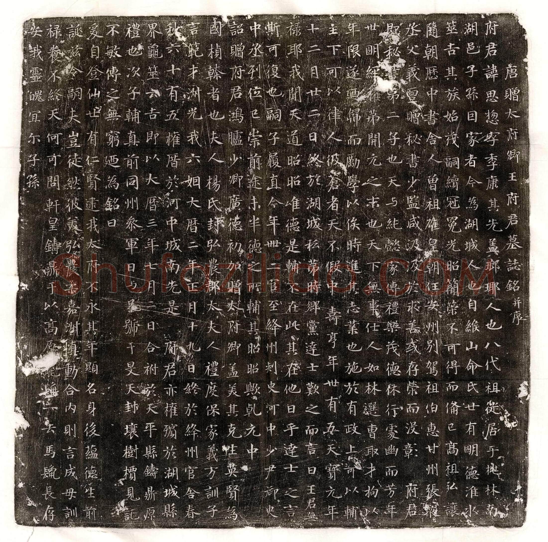 唐王思揔墓誌(唐赠太府卿王府君墓誌铭并序)