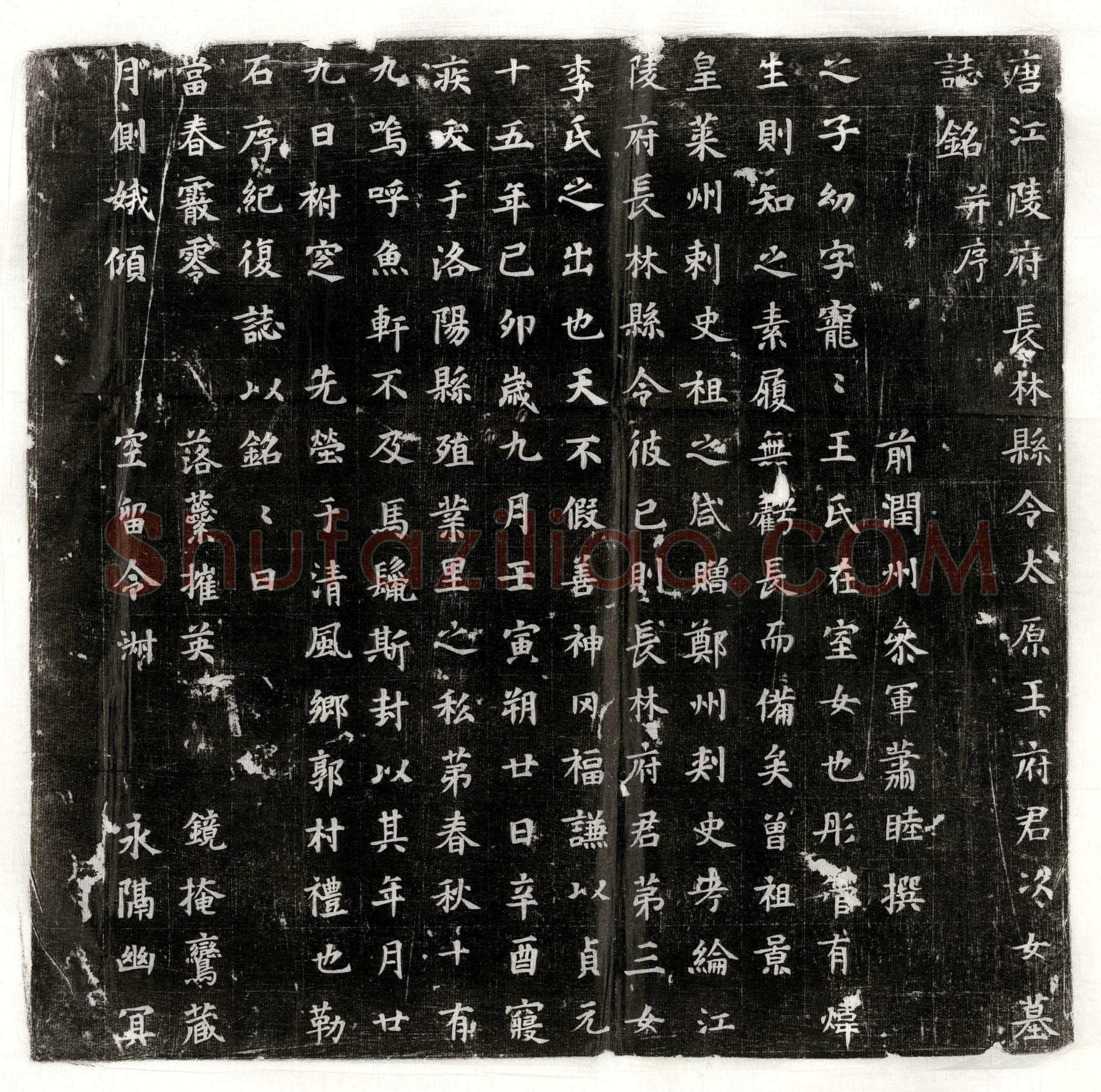 唐王纶女王宠宠墓誌(唐江陵府长林县令太原王府君次女墓誌铭并序)