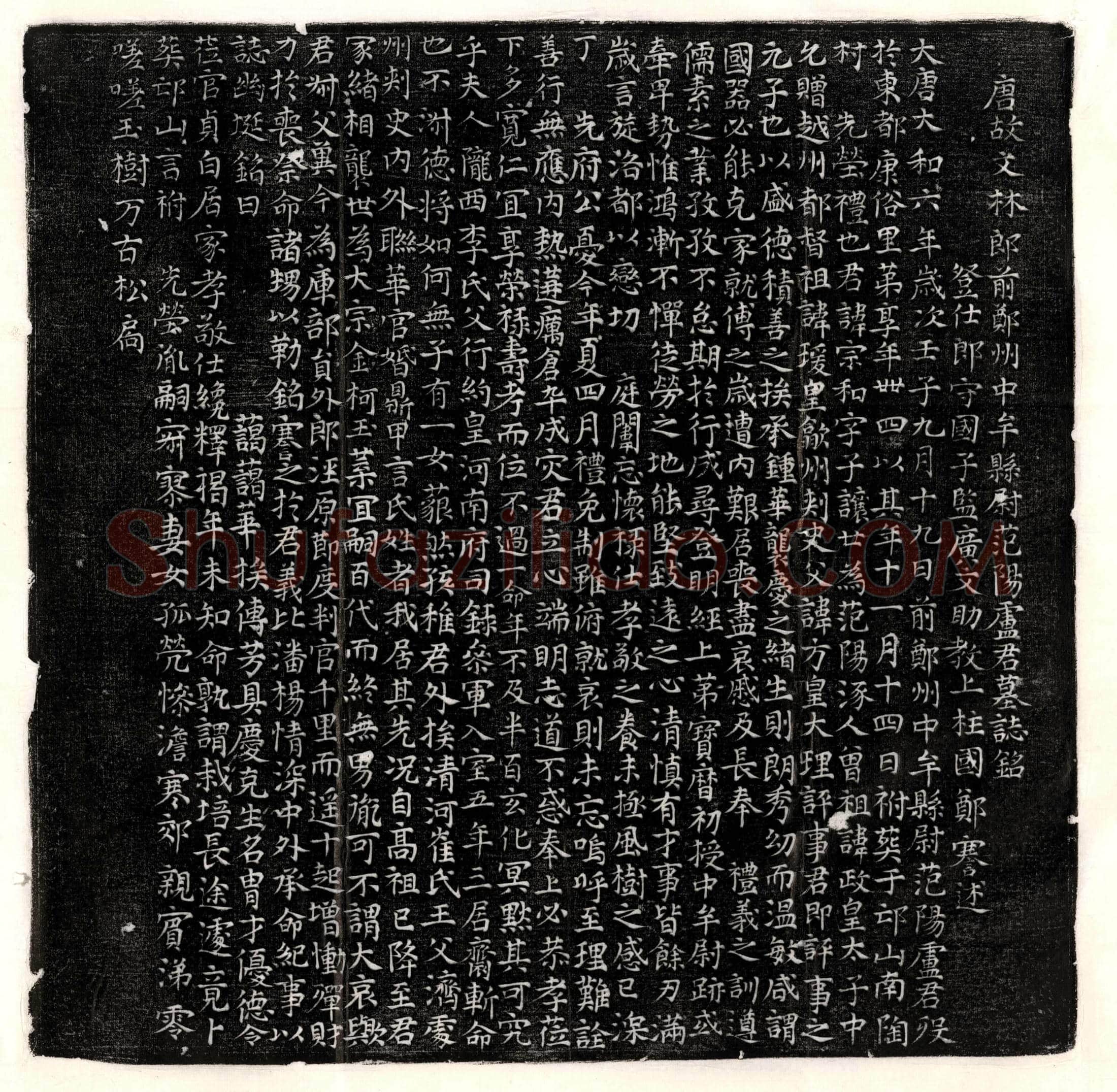 唐卢宗和墓誌(唐故文林郎前郑州中牟县尉范阳卢君墓誌铭)