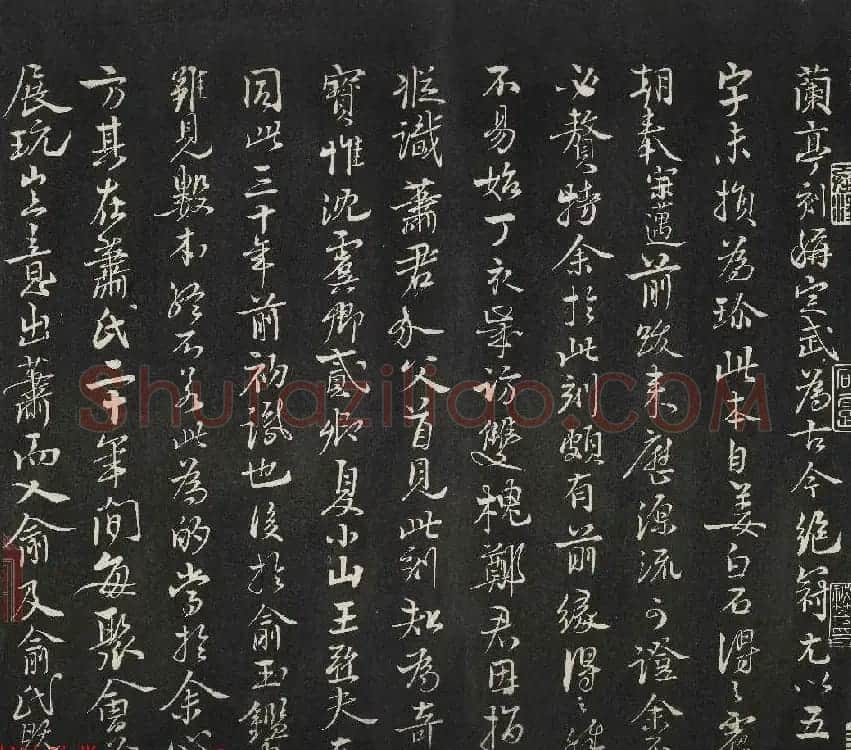 南宋书画家赵孟坚书法跋落水兰亭卷 | 书法碑帖