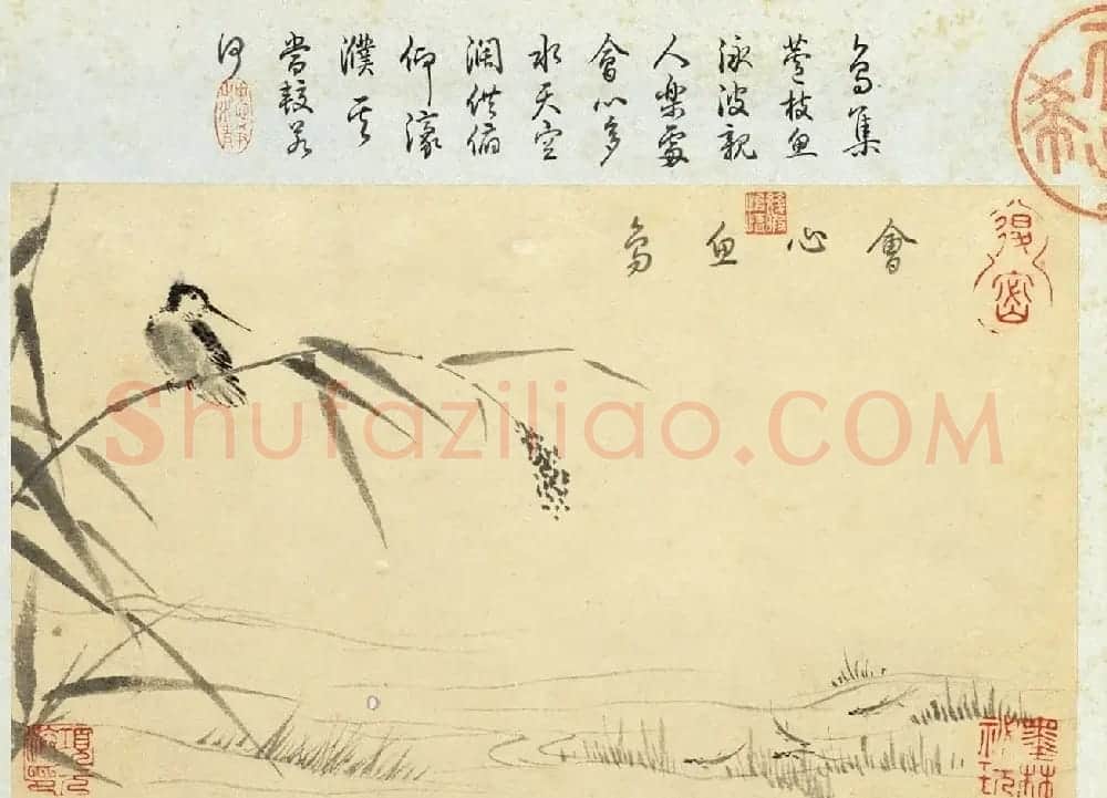 明代王穀祥书画册页乾隆皇帝题诗 | 传世书法作品鉴赏