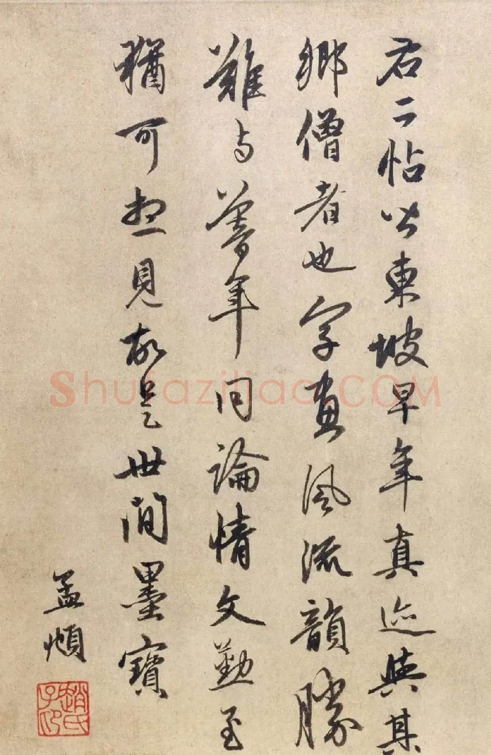 赵孟頫行书跋苏轼《治平帖》 | 名家书法作品赏析