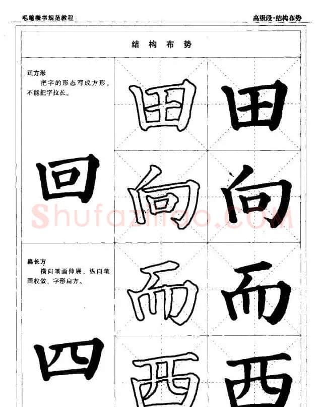 书法段位评比指导教材《毛笔楷书实用教程-结构布势》 | 软笔楷书字帖