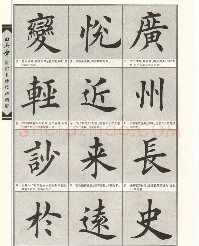 欧楷字帖欣赏《田英章皇甫君碑技法精解》 | 毛笔楷书字帖
