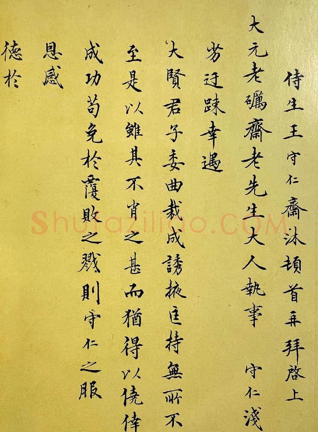 王守仁行书《与大元老砺斋老先生书》 | 书法名家作品欣赏