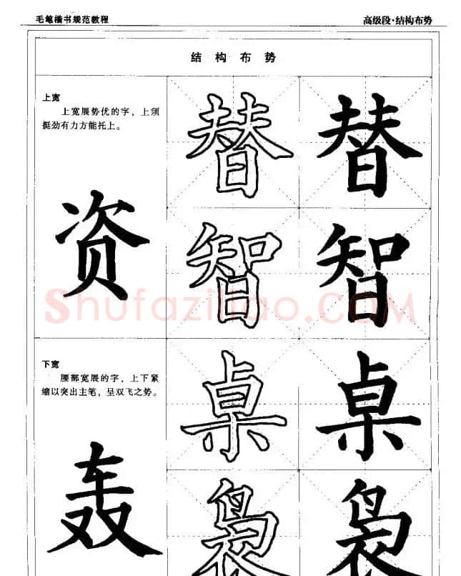 书法段位评比指导教材《毛笔楷书实用教程-结构布势》 | 软笔楷书字帖