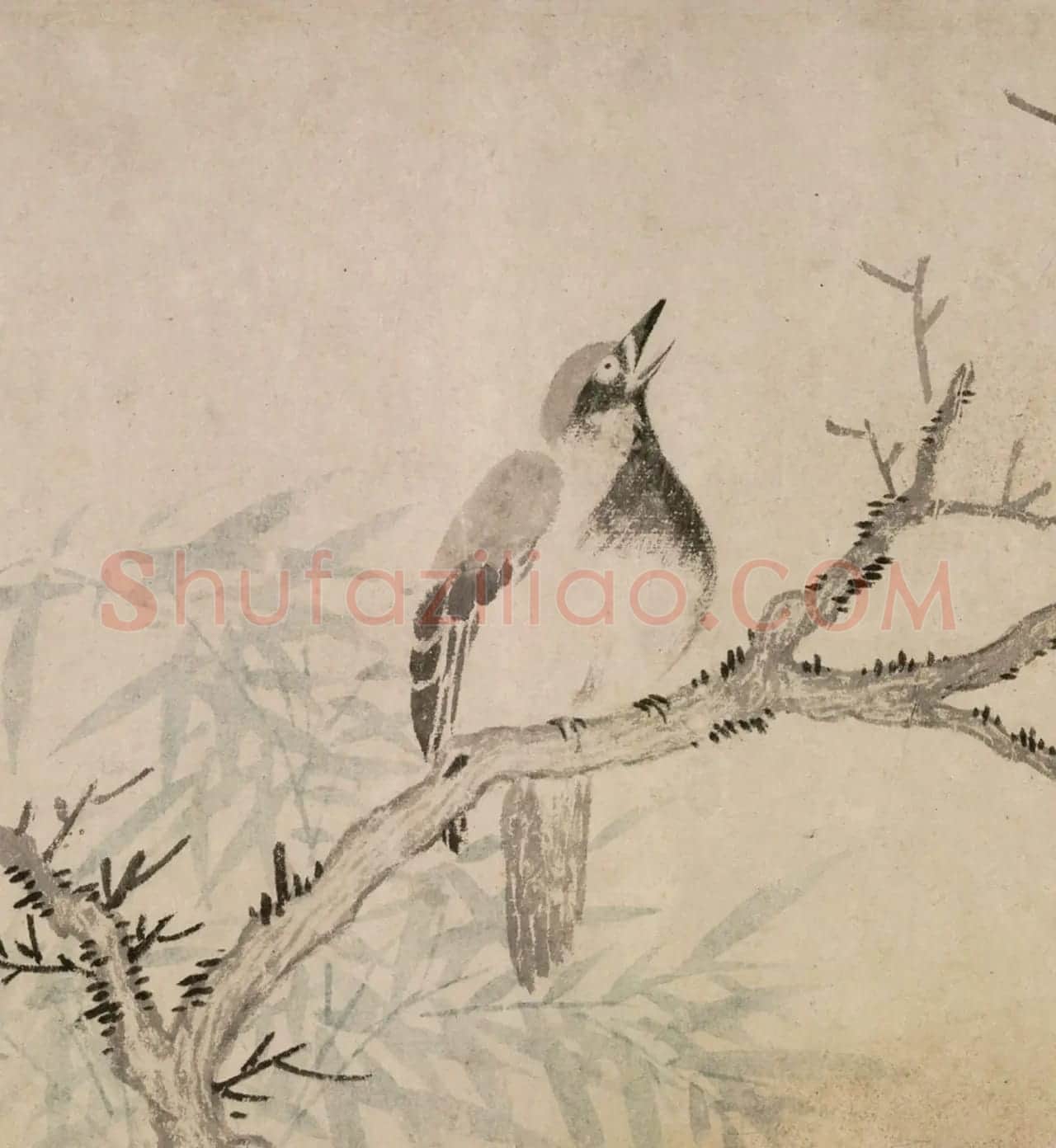 明代姚绶字画《古木鸣鸠图》卷 | 传世书法作品精选