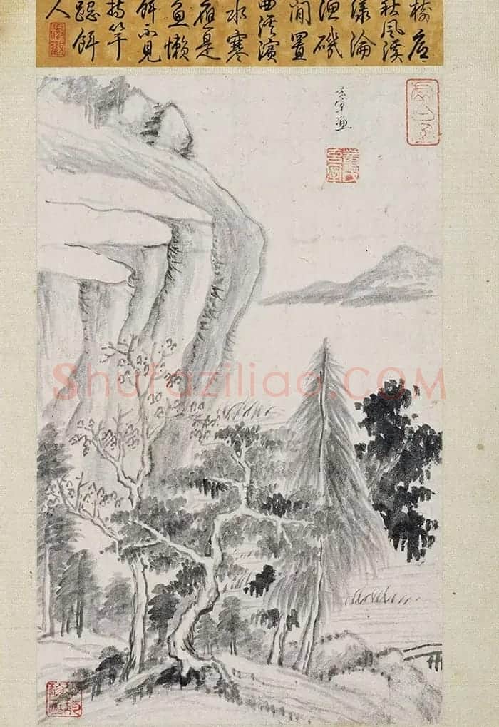 董其昌书画欣赏《仿古山水图册》 | 传世书法作品鉴赏