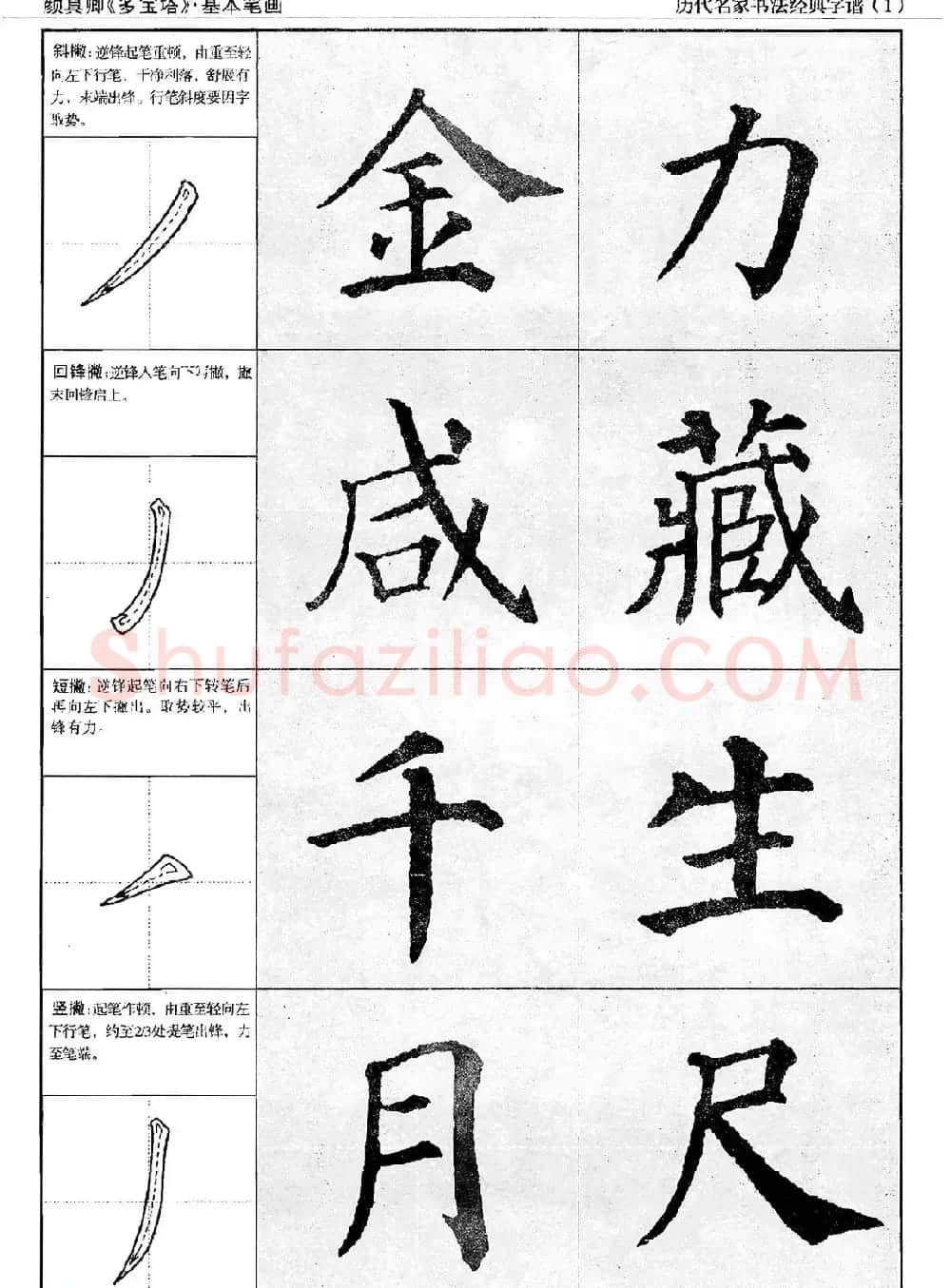 经典字帖：颜真卿多宝塔字谱 | 软笔楷书字帖
