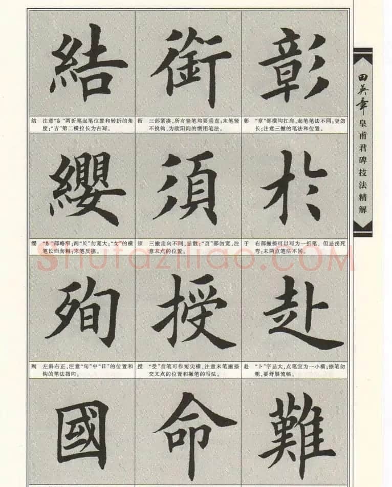 欧楷字帖欣赏《田英章皇甫君碑技法精解》 | 毛笔楷书字帖