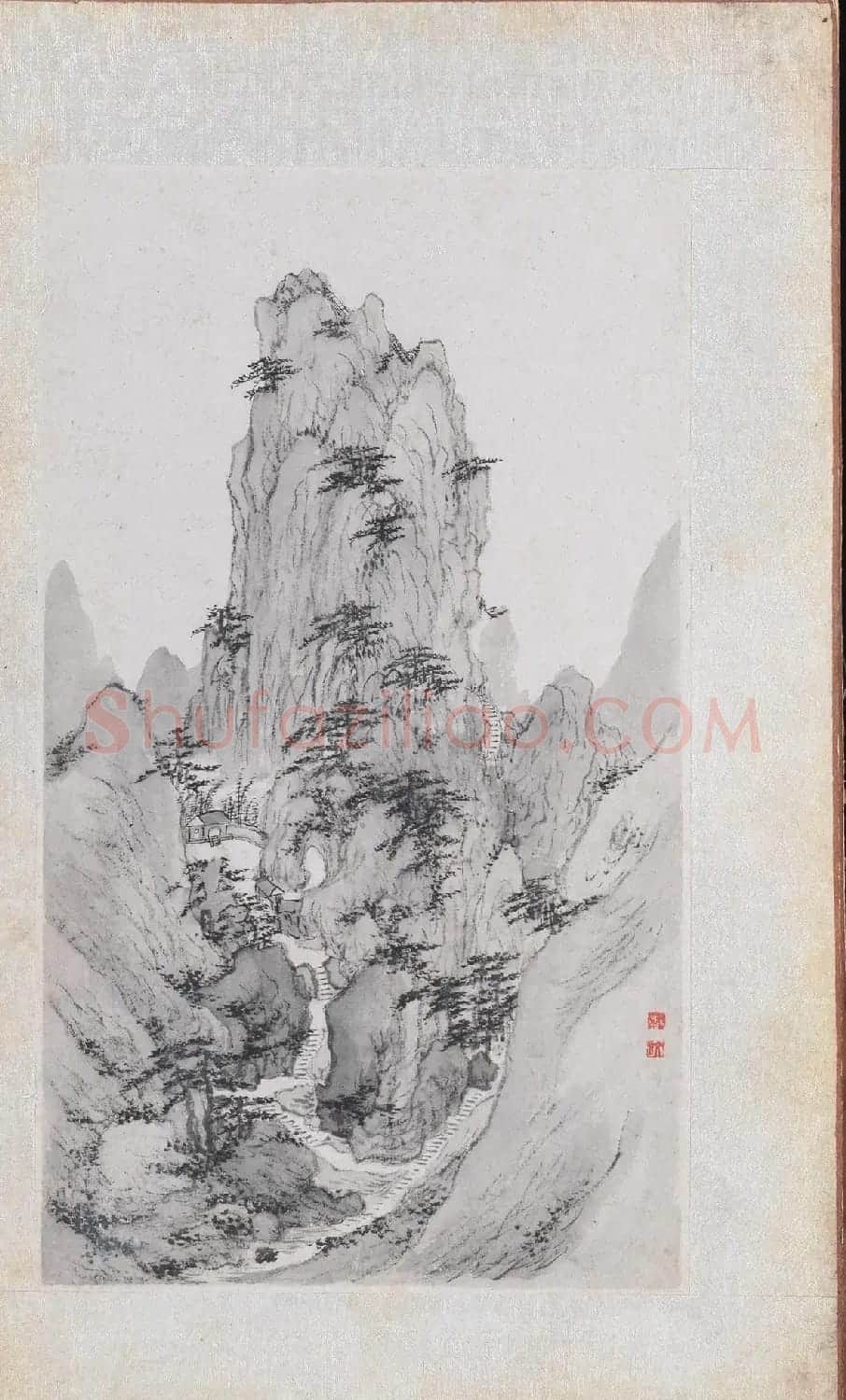 郑旼书法字画欣赏《黄山八景图册》 | 传世书法作品精选