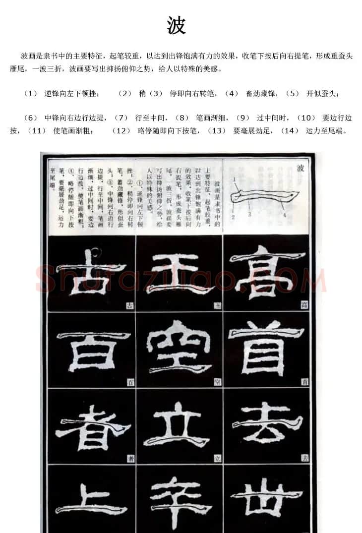 隶书习字入门书法图文教程 | 毛笔隶书字帖