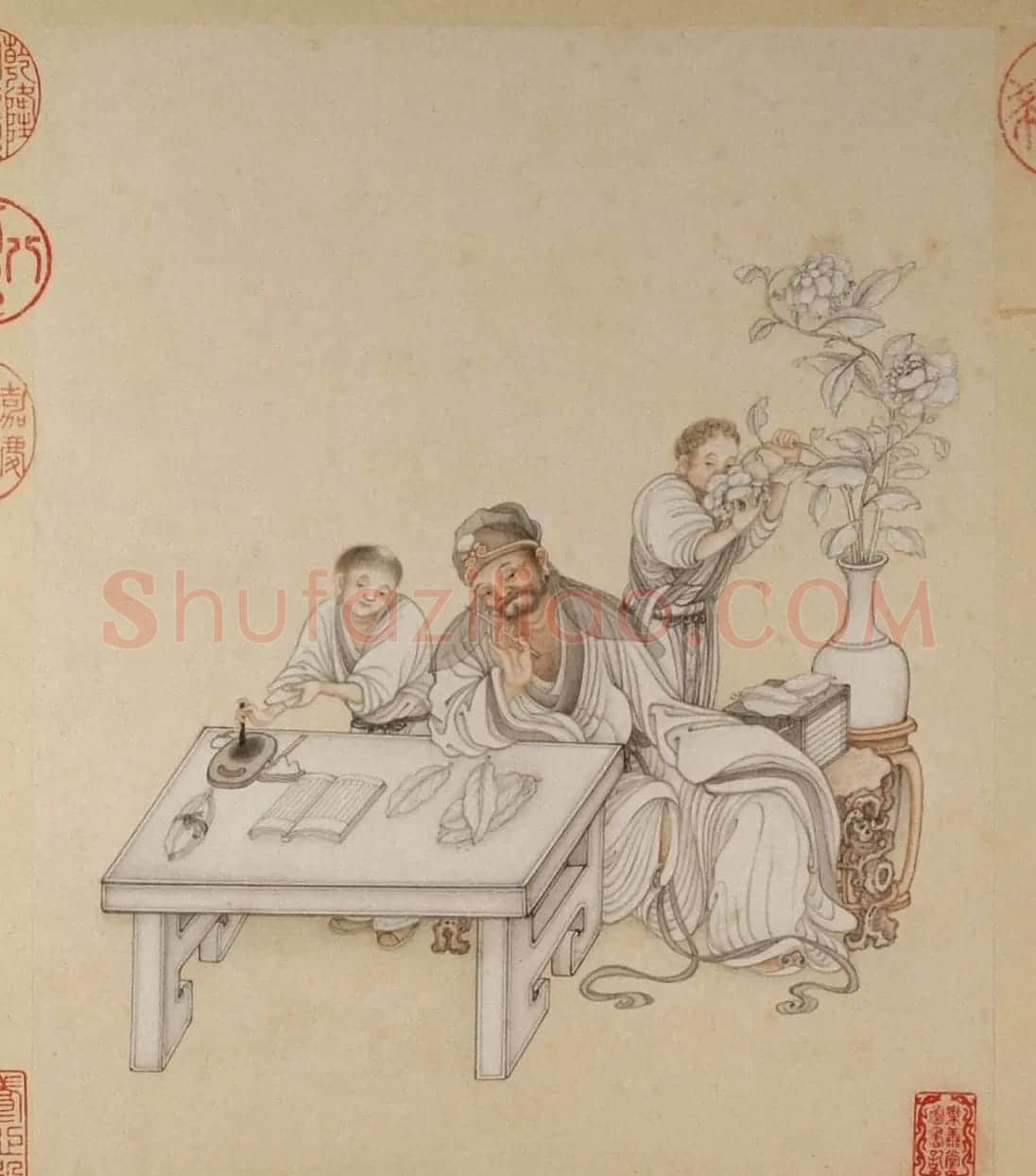 清代字画欣赏《罗汉册》(张照书法+冷枚绘画) | 传世书法作品精选
