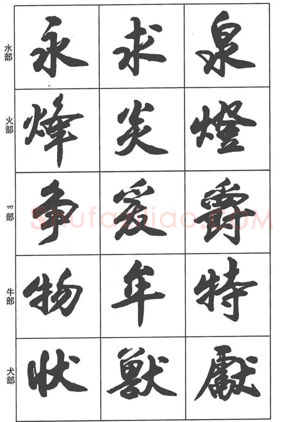 卢定山书法字帖《行书入门字谱》 | 毛笔行书字帖