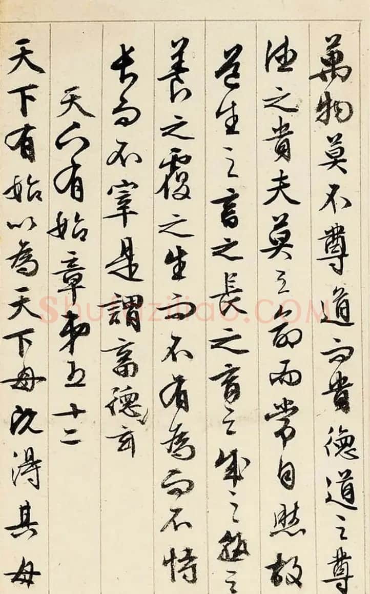 文徵明89岁行书《道德经》册页 | 毛笔书法作品