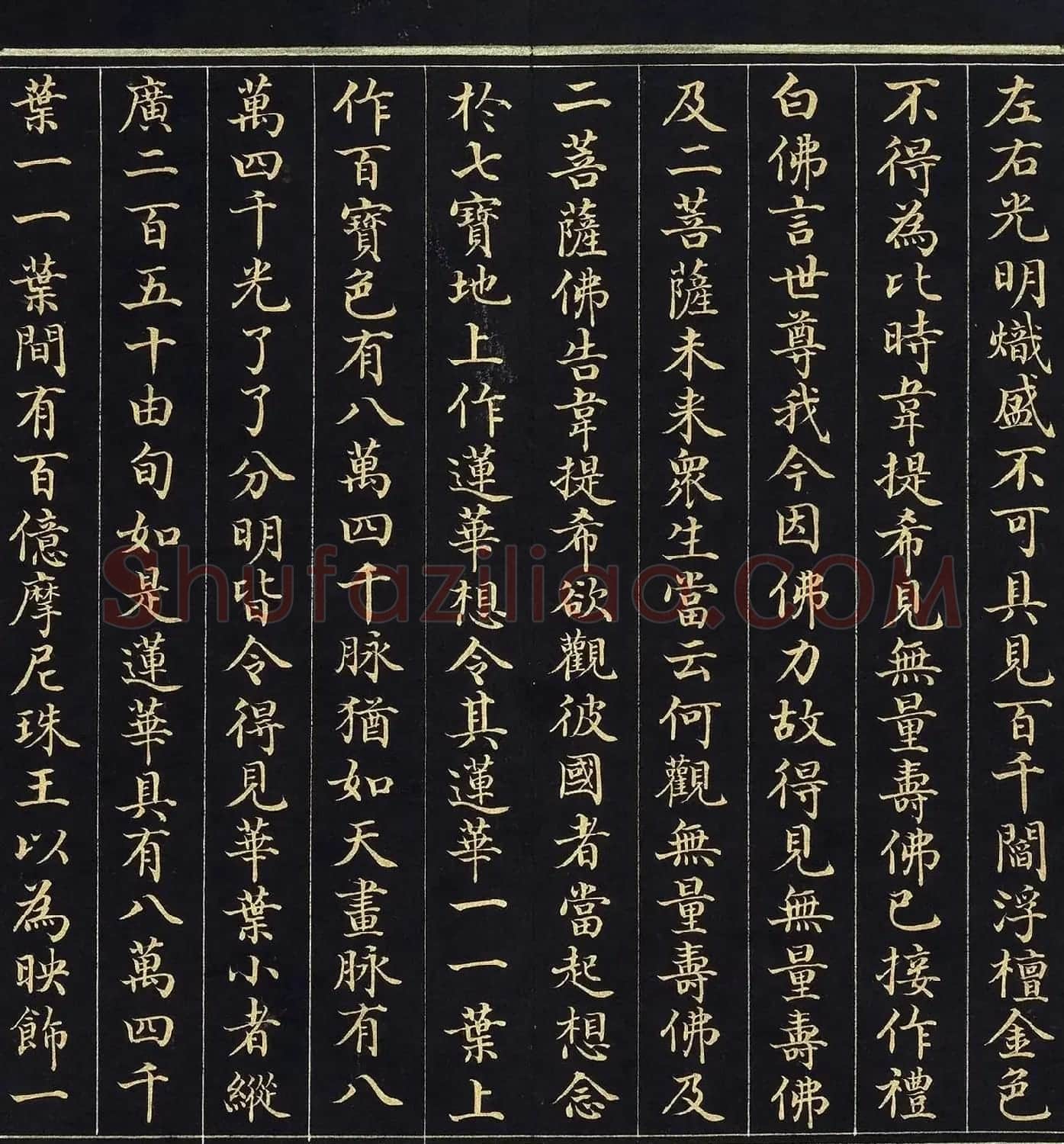 金字楷书《佛说观无量寿佛经》册 | 毛笔书法作品