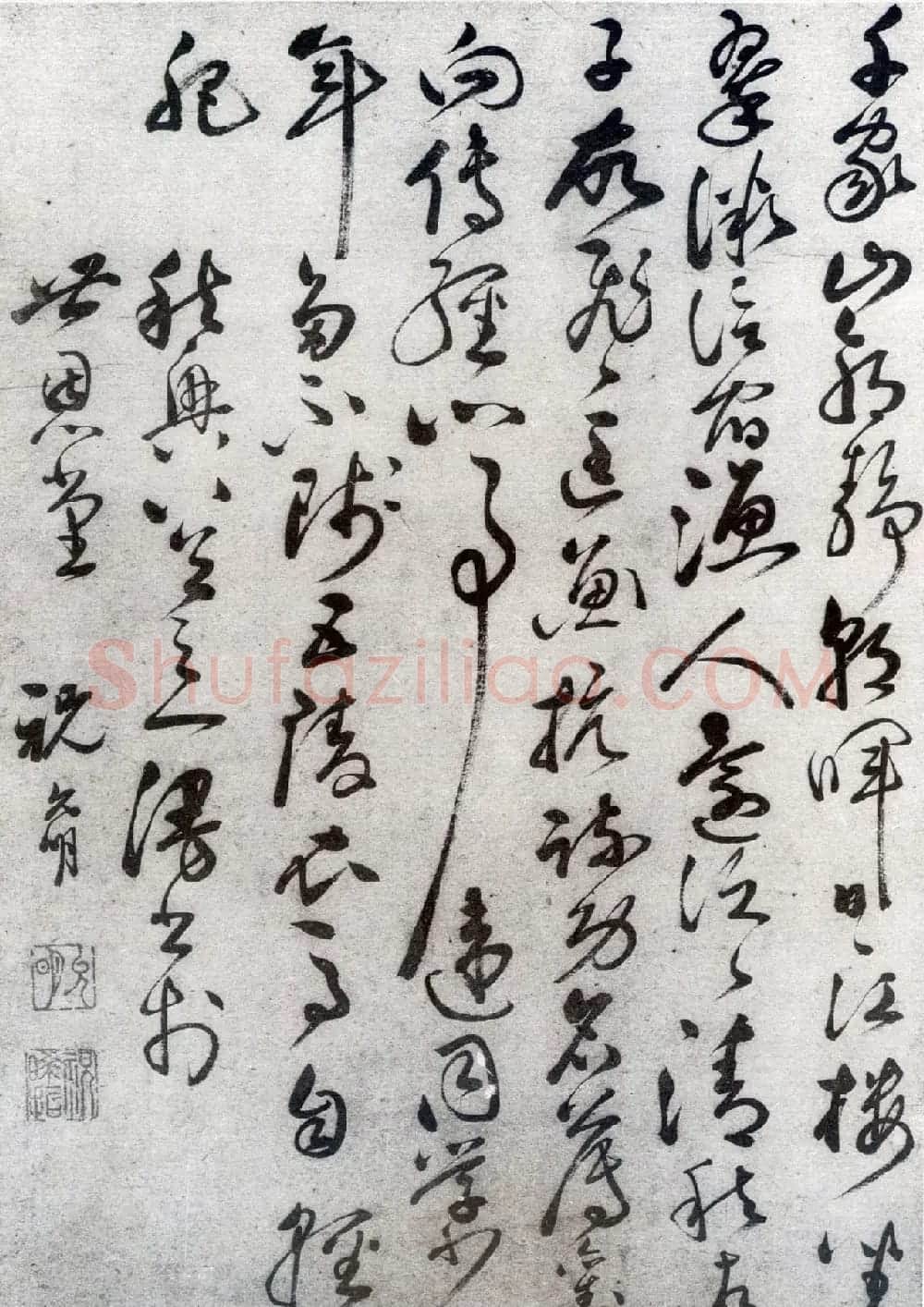祝允明草书杜甫秋兴诗轴2幅 | 名家书法作品精选