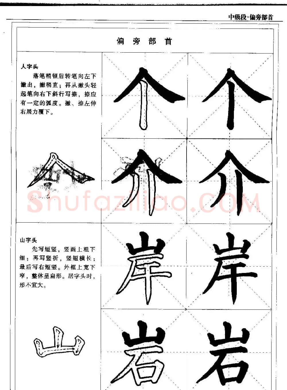 书法段位评比指导教材《毛笔楷书实用教程-偏旁部首》 | 软笔楷书字帖
