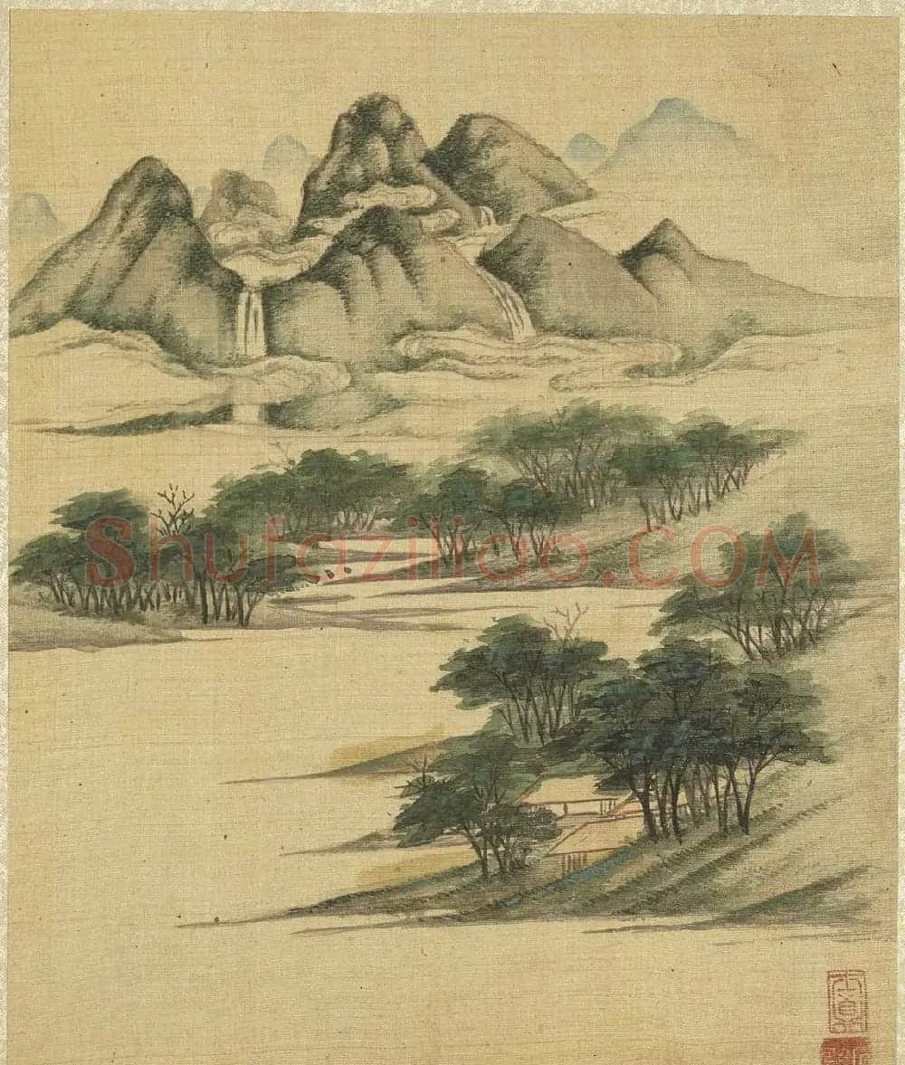 明代居节行书自题山水册 | 传世书法作品精选