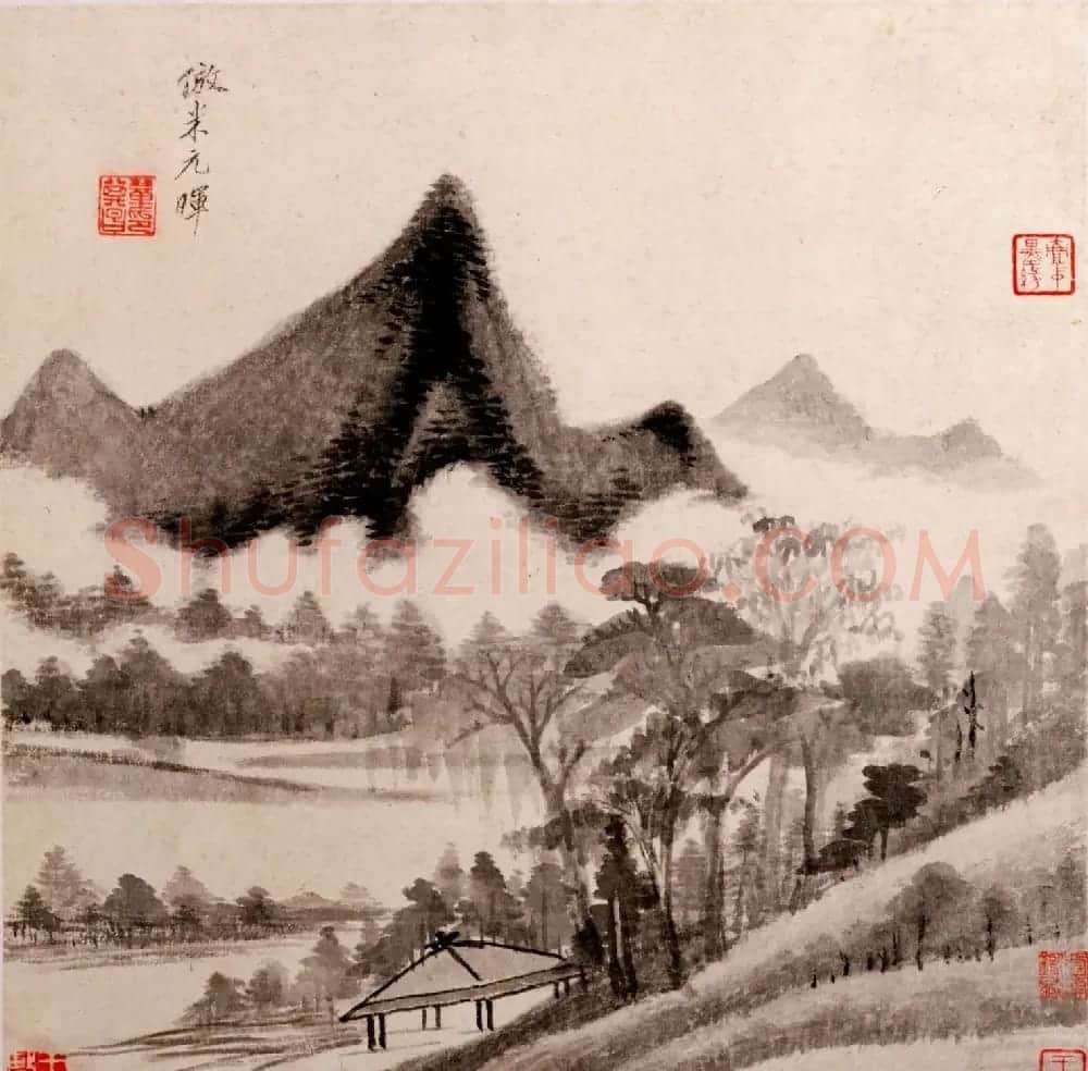 明代董其昌字画欣赏《仿古山水》册 | 传世书法作品鉴赏