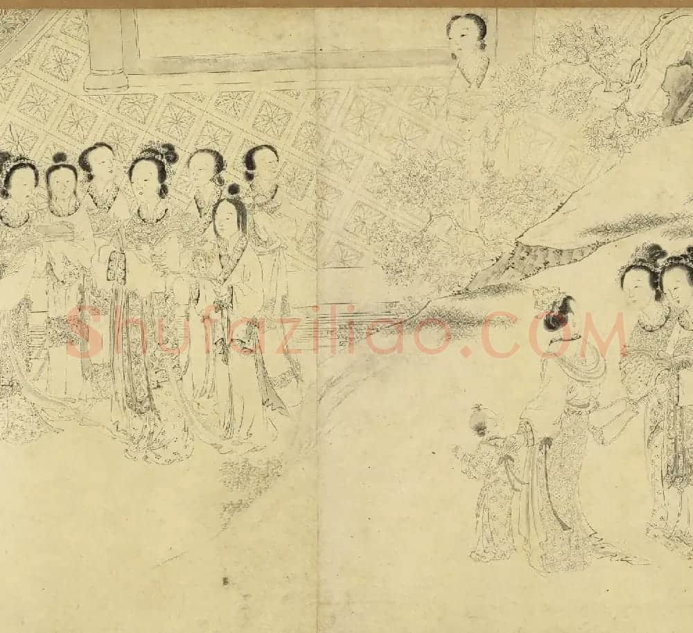 传明仇英乞巧图：宫中女子过七夕 | 传世书法作品精选