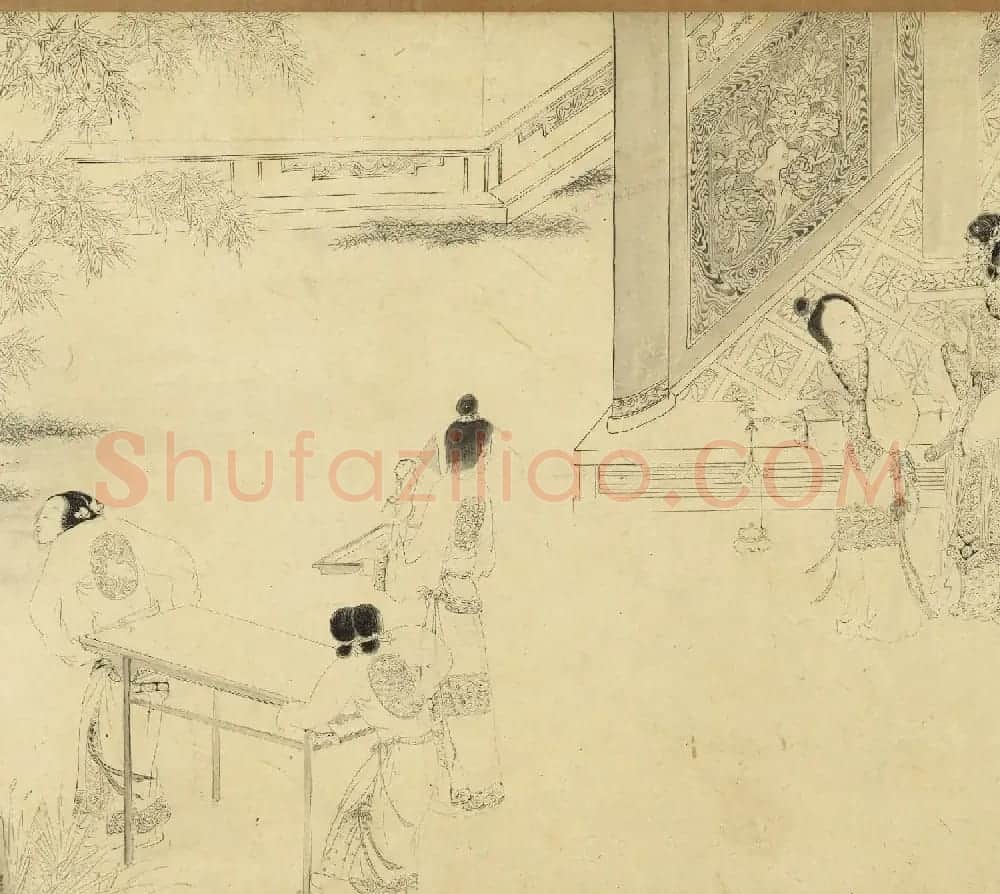 传明仇英乞巧图：宫中女子过七夕 | 传世书法作品精选