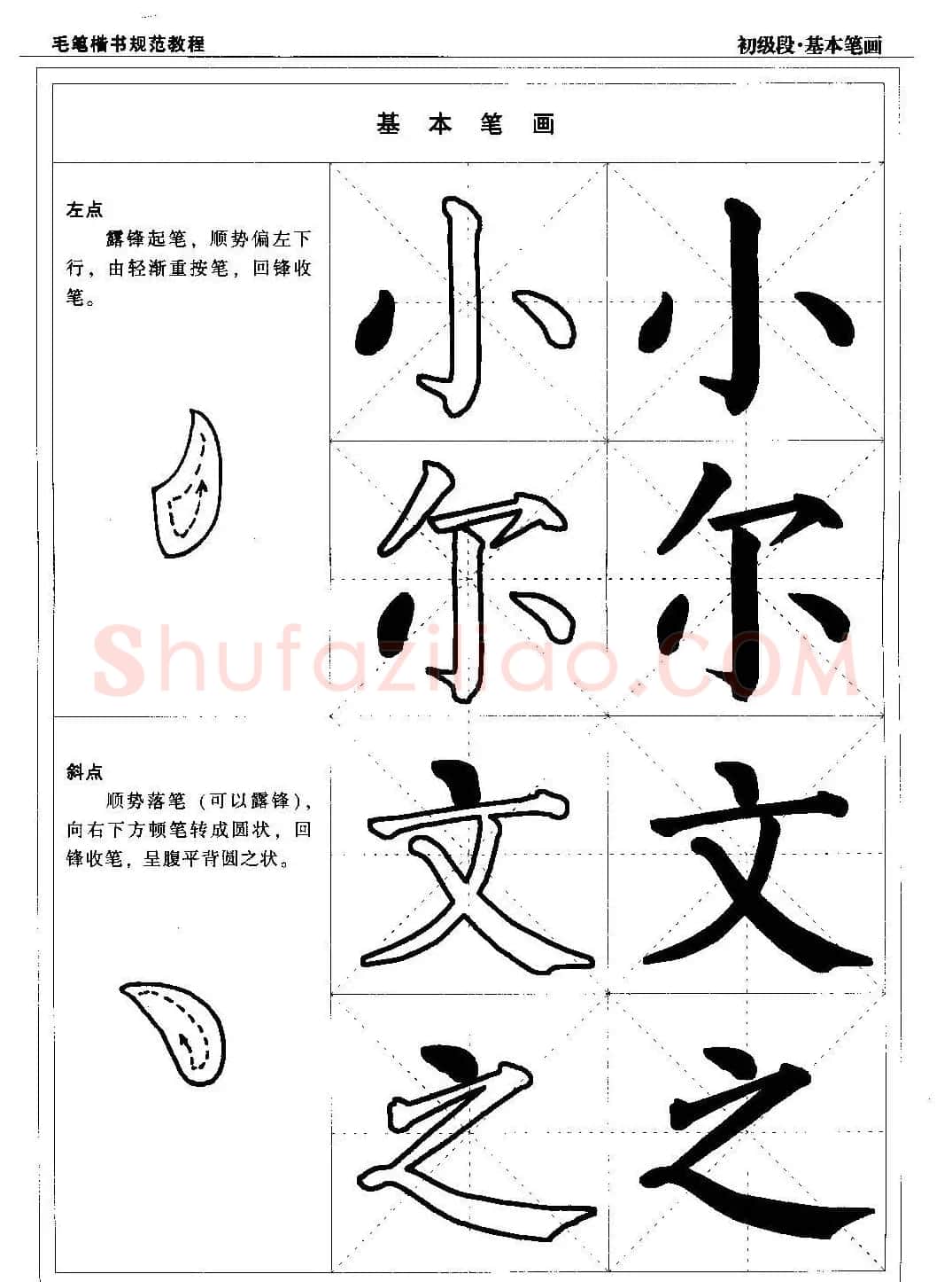 海南版精品字帖《毛笔楷书实用教程-楷书笔画》 | 毛笔楷书字帖
