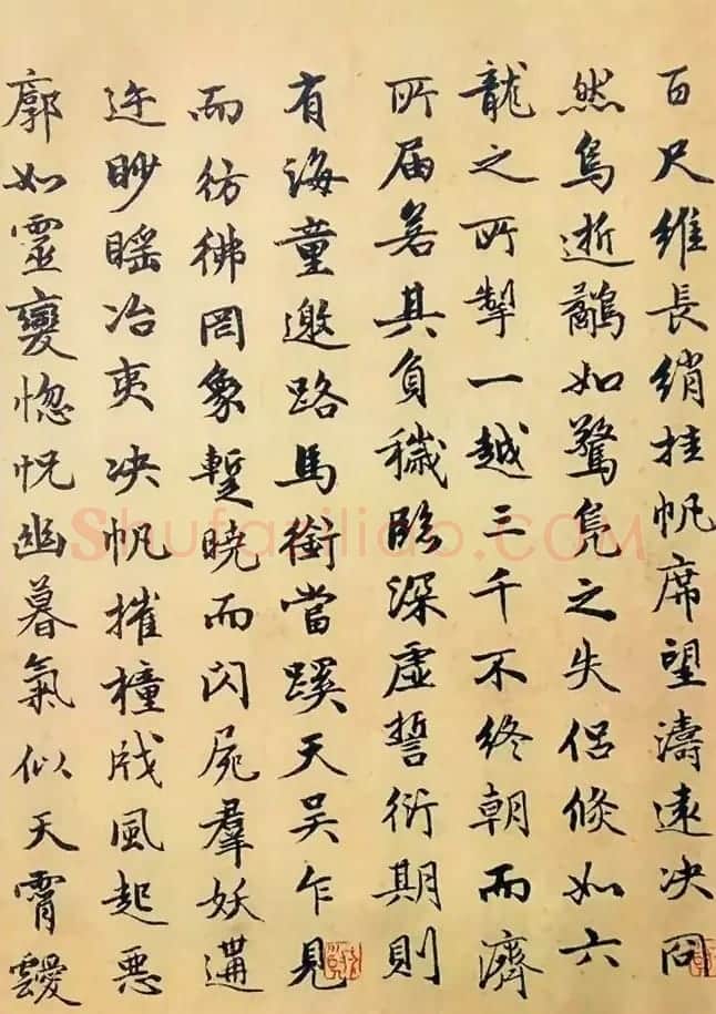 赵孟頫50岁行楷书法册页《海赋》两种 | 名家书法作品赏析