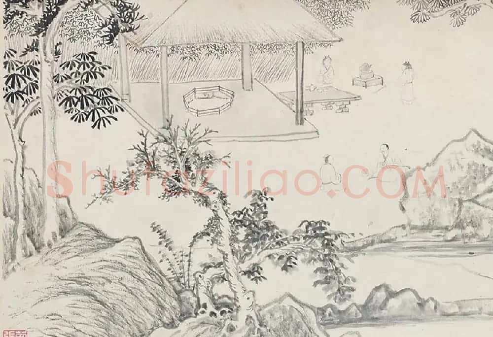 文徵明仲子文嘉书画长卷《惠山图》 | 传世书法作品精选