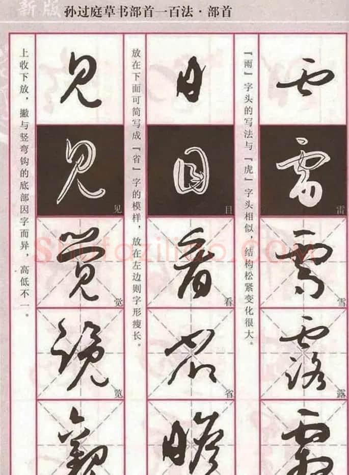 历代名家字帖《孙过庭草书部首一百法》 | 软笔草书字帖