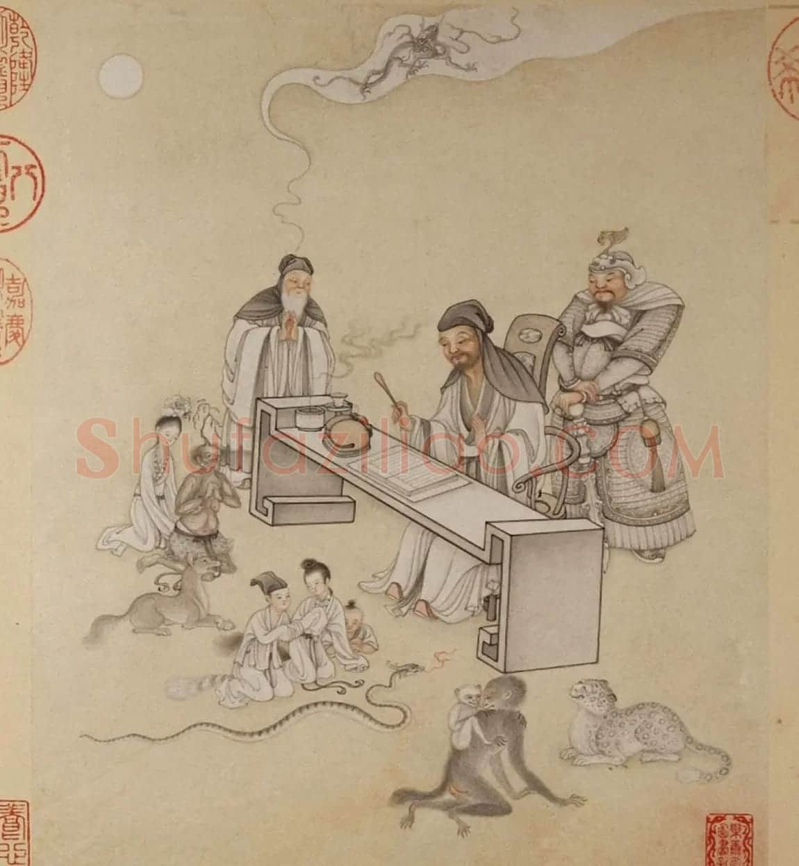 清代字画欣赏《罗汉册》(张照书法+冷枚绘画) | 传世书法作品精选